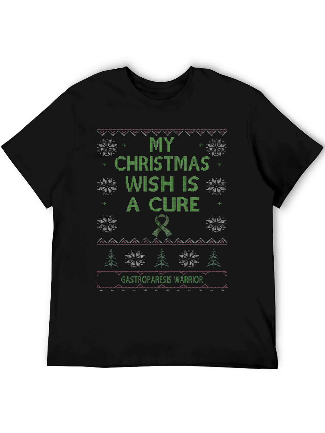 Gastroparesis Warrior Christmas Wish Cure Ugly T-Shirt
