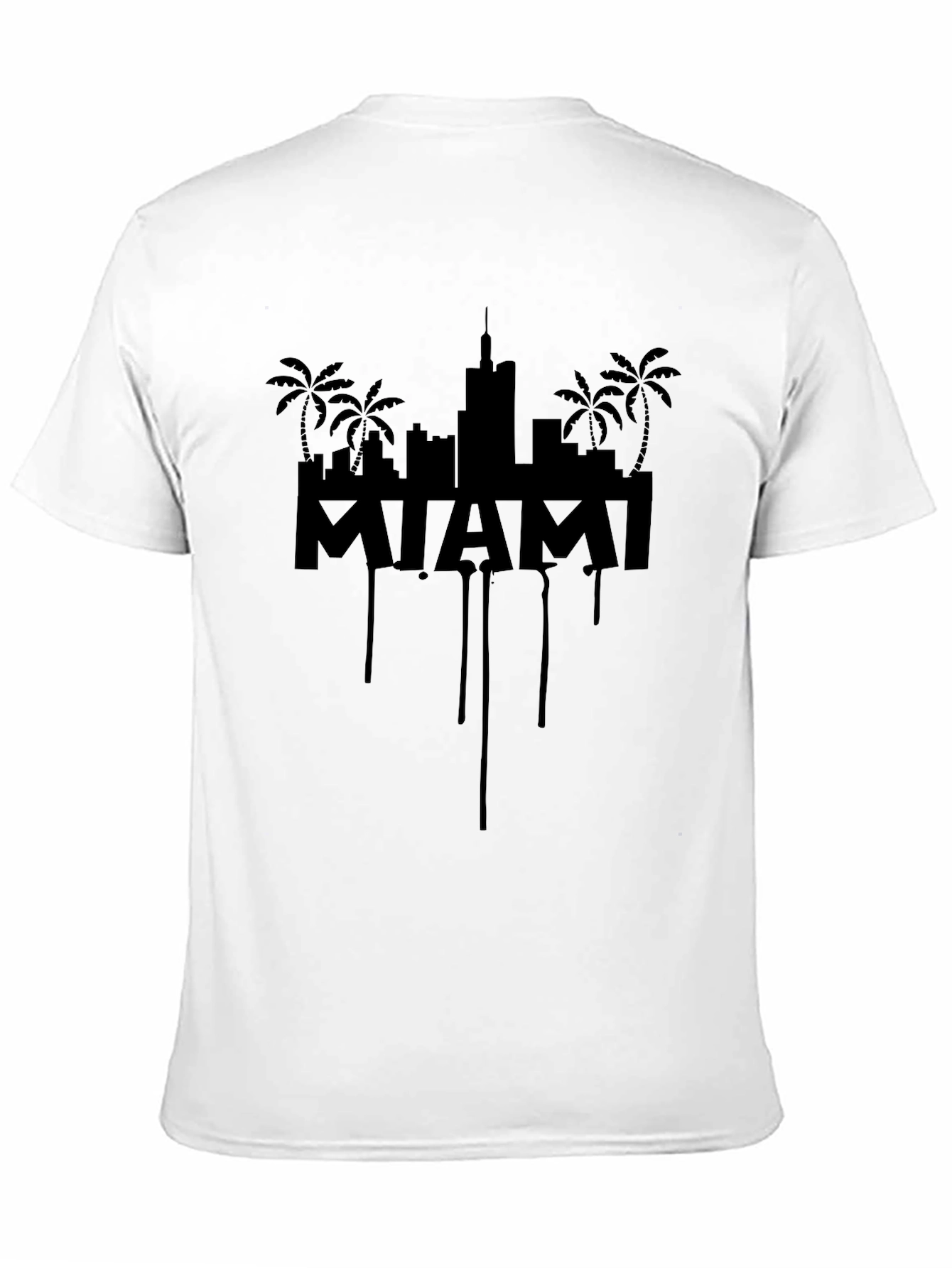 Miami Skyline Graphic T-Shirt - Black