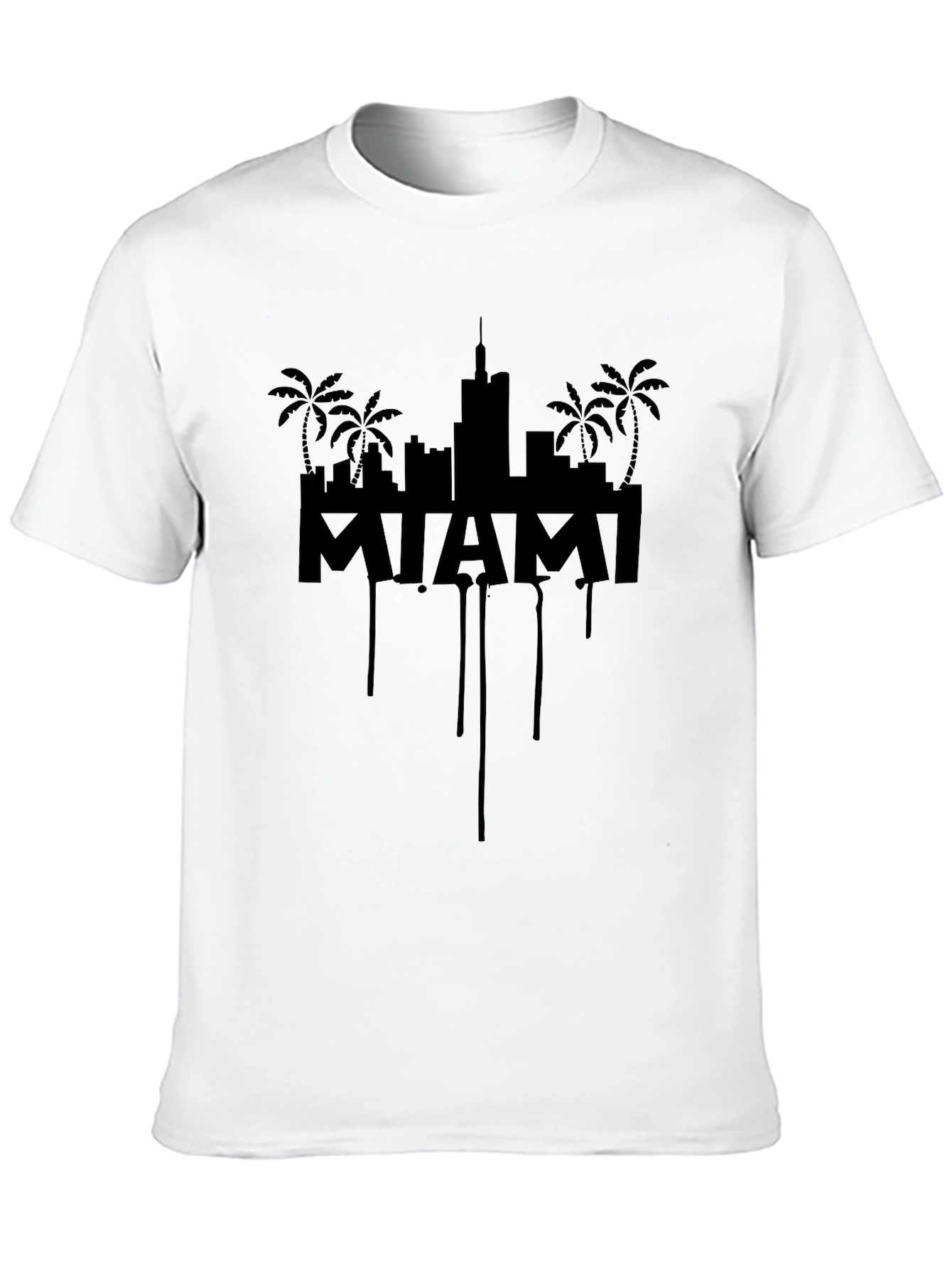 Miami Skyline Graphic T-Shirt - Black
