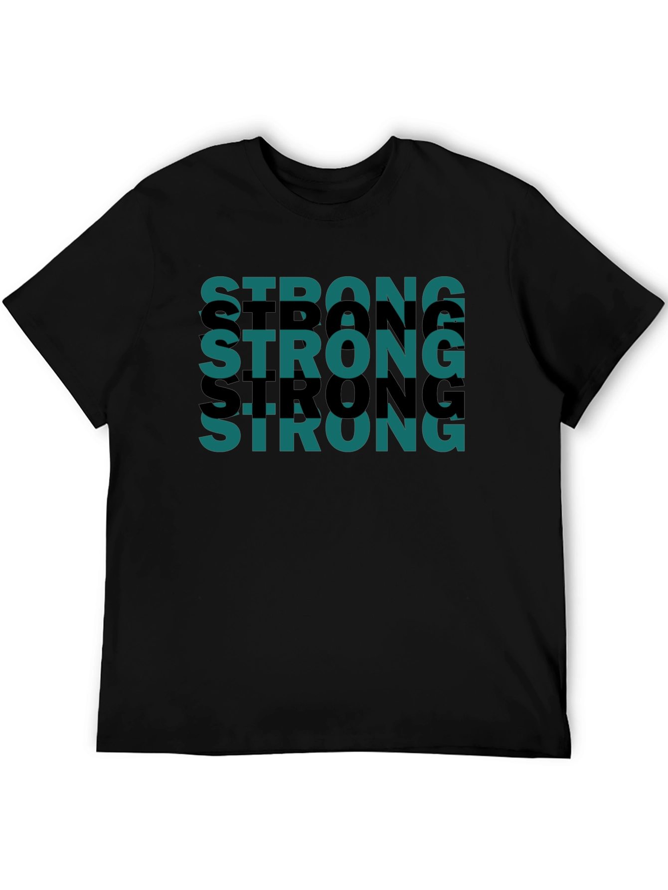Strong Graphic Tee - Black Cotton Casual Shirt