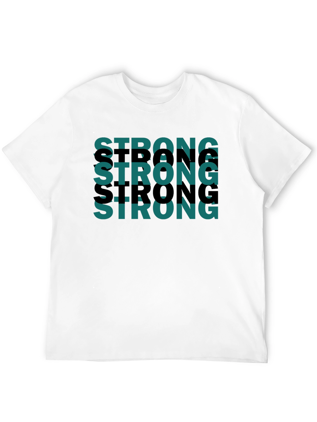 Strong Graphic Tee - Black Cotton Casual Shirt