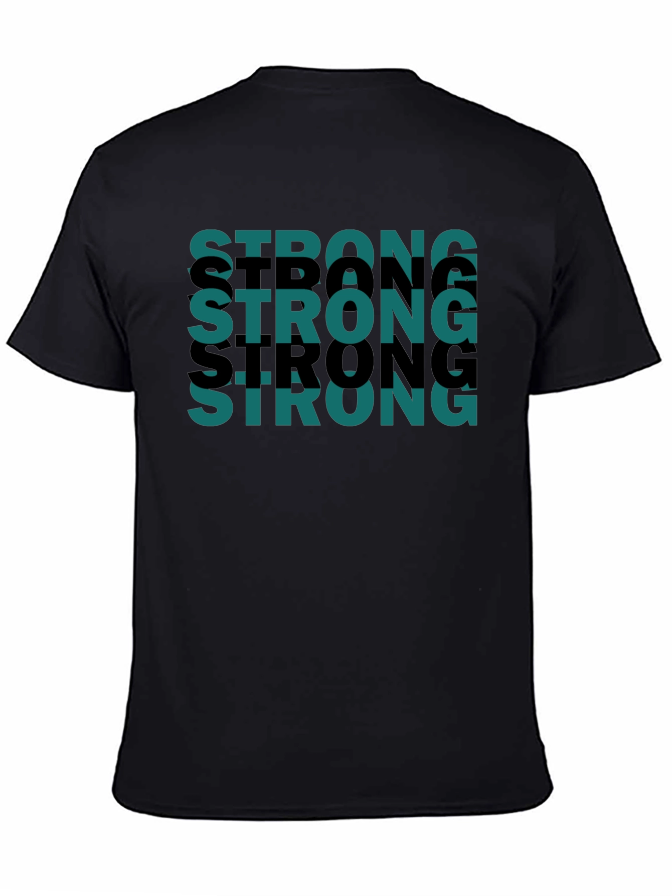 Strong Graphic Tee - Black Cotton Casual Shirt