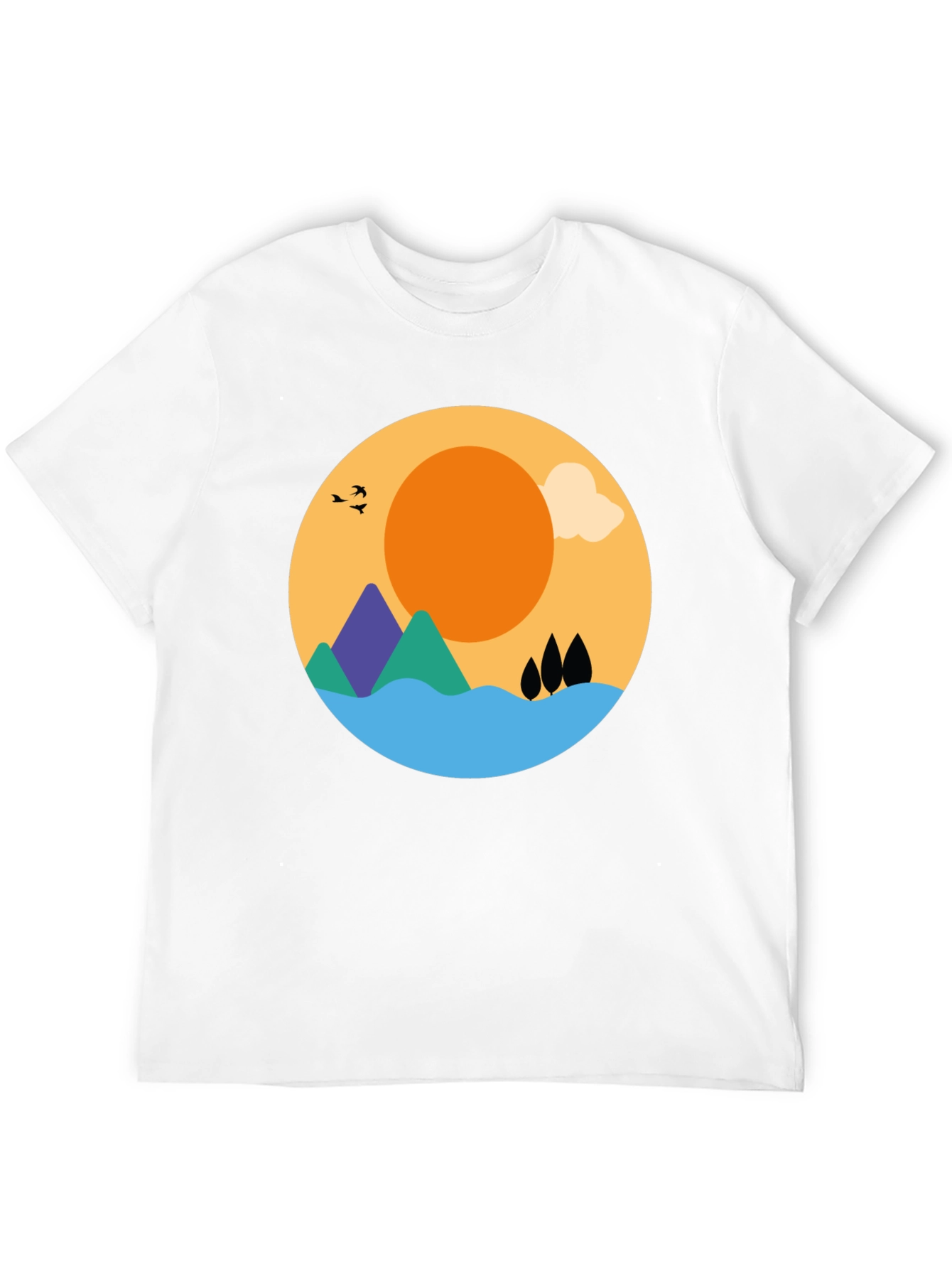 Nature Graphic Tee - Black Cotton Blend