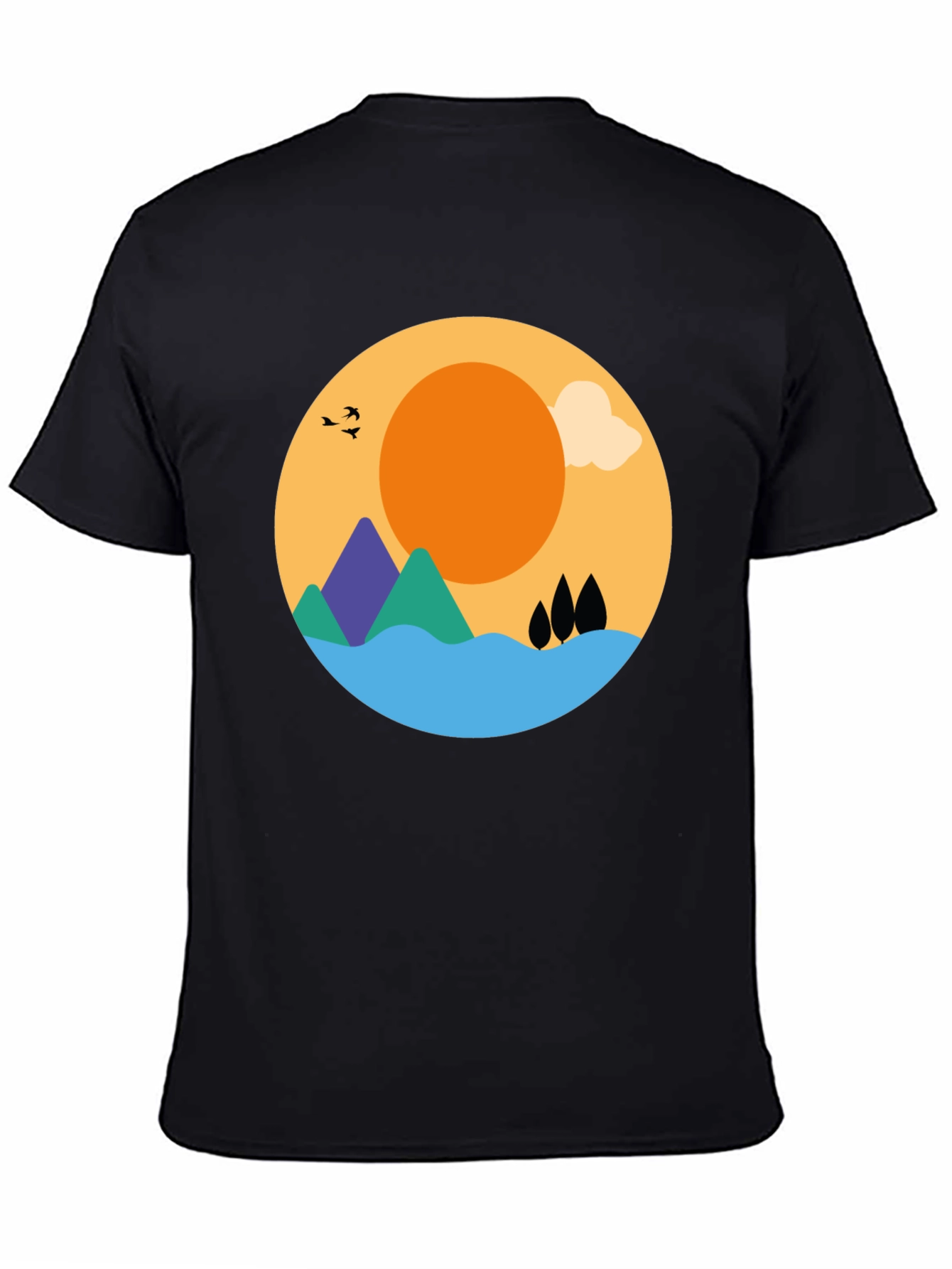 Nature Graphic Tee - Black Cotton Blend