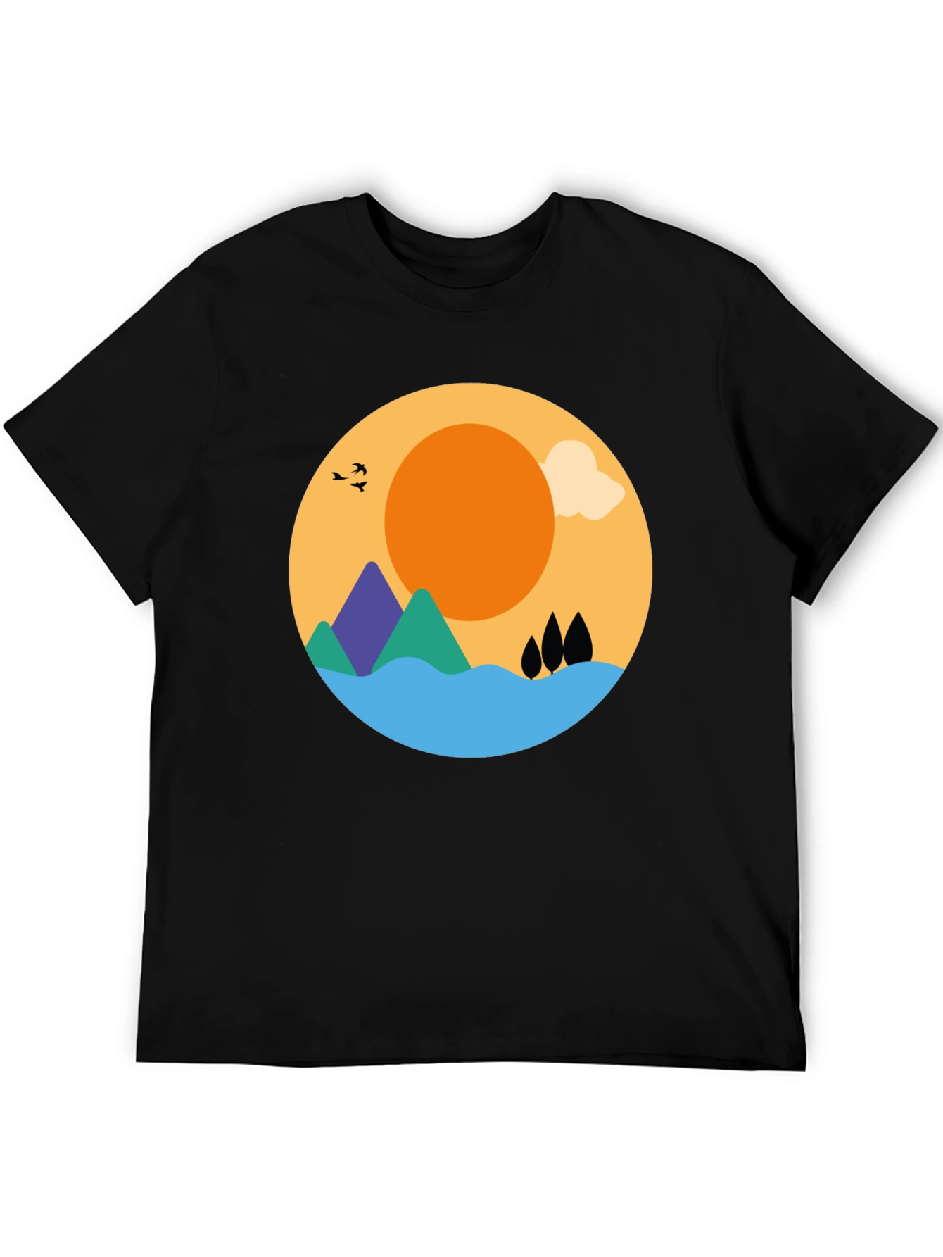 Nature Graphic Tee - Black Cotton Blend
