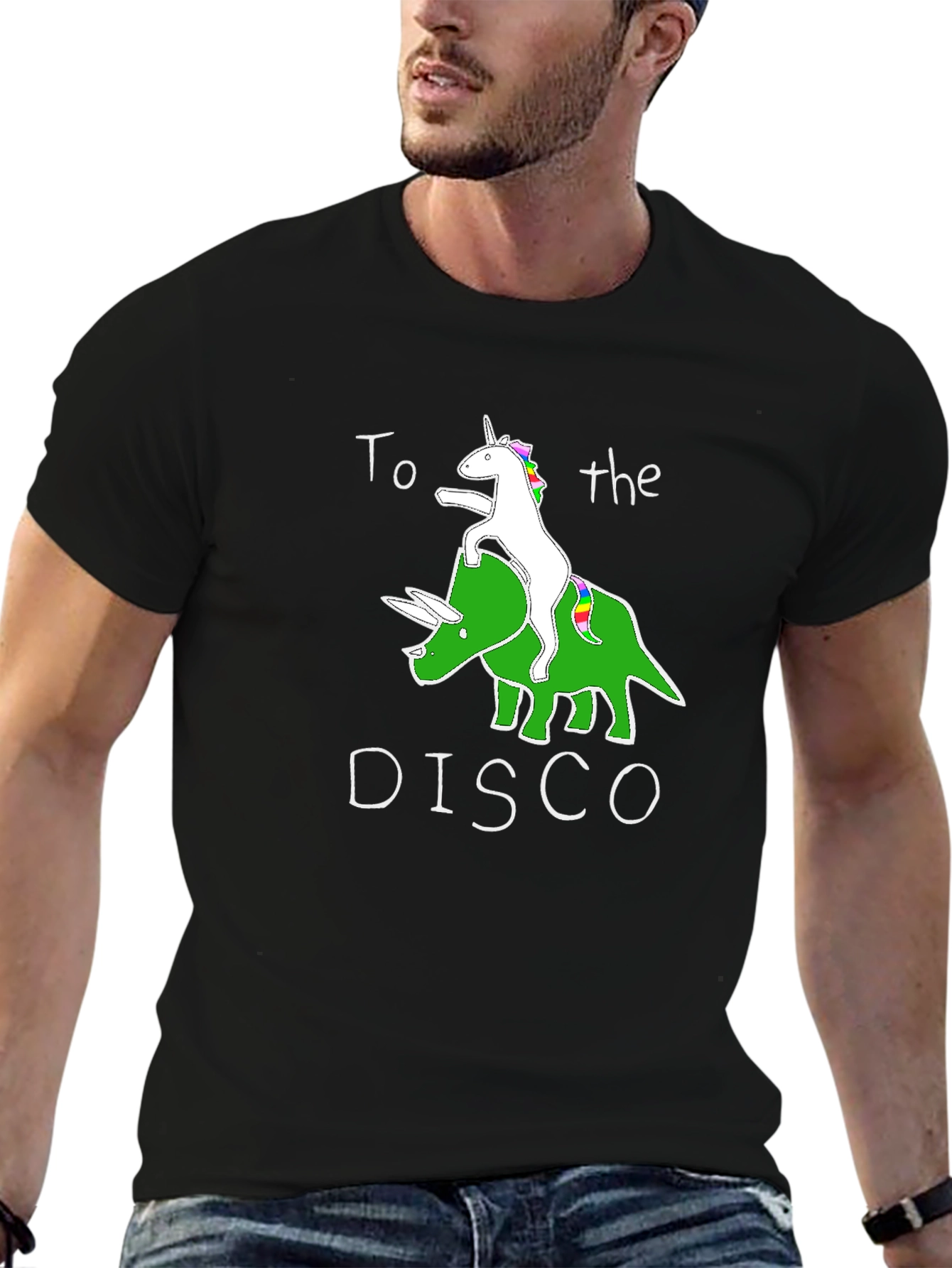 Unicorn Riding Dino Disco T-Shirt
