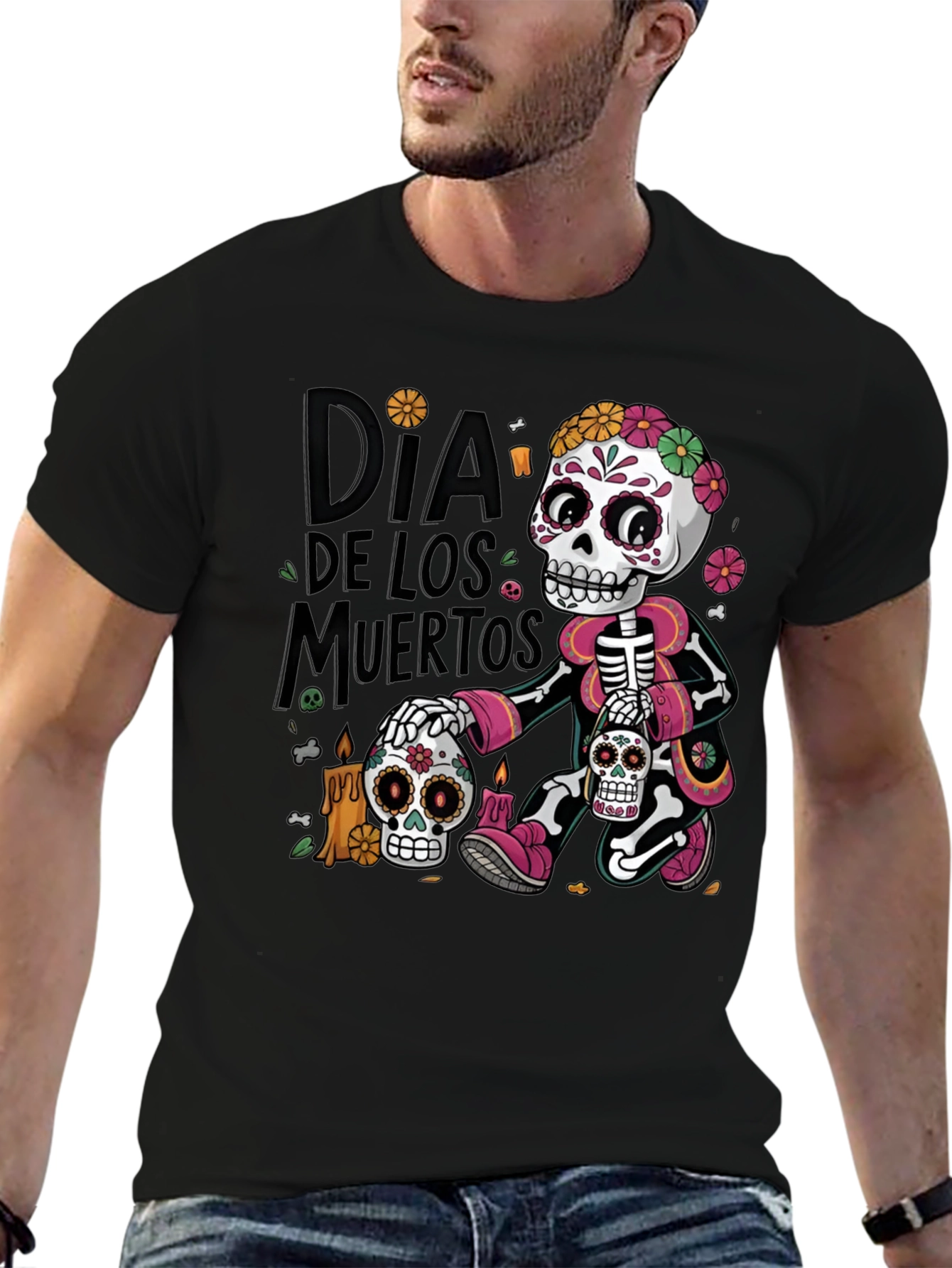 Dia de los Muertos T-Shirt - Skull Design