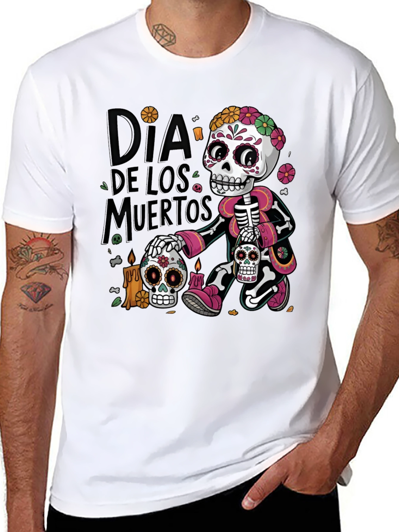 Dia de los Muertos T-Shirt - Skull Design