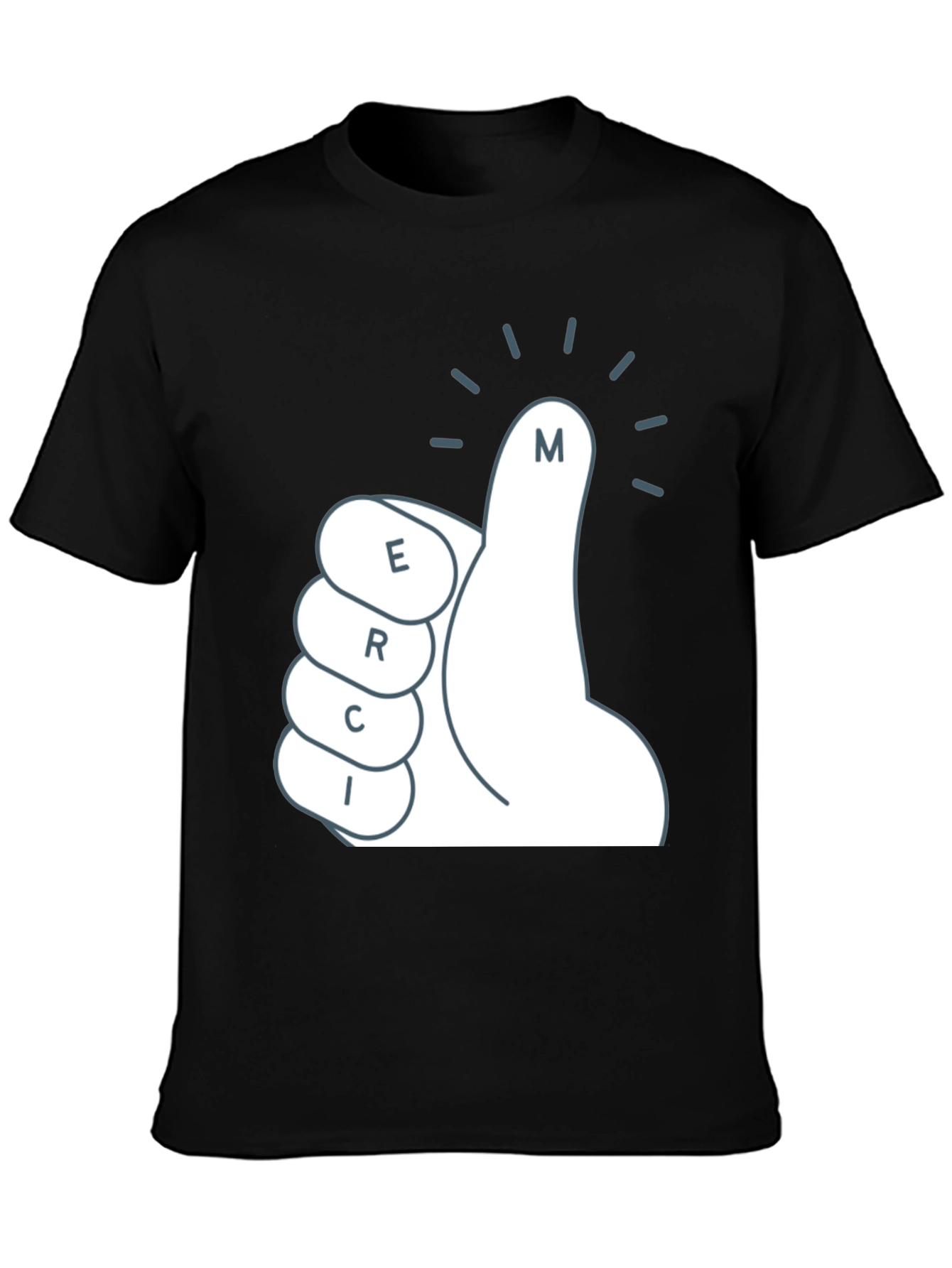 Merci T-Shirt - Thumbs Up Graphic Tee