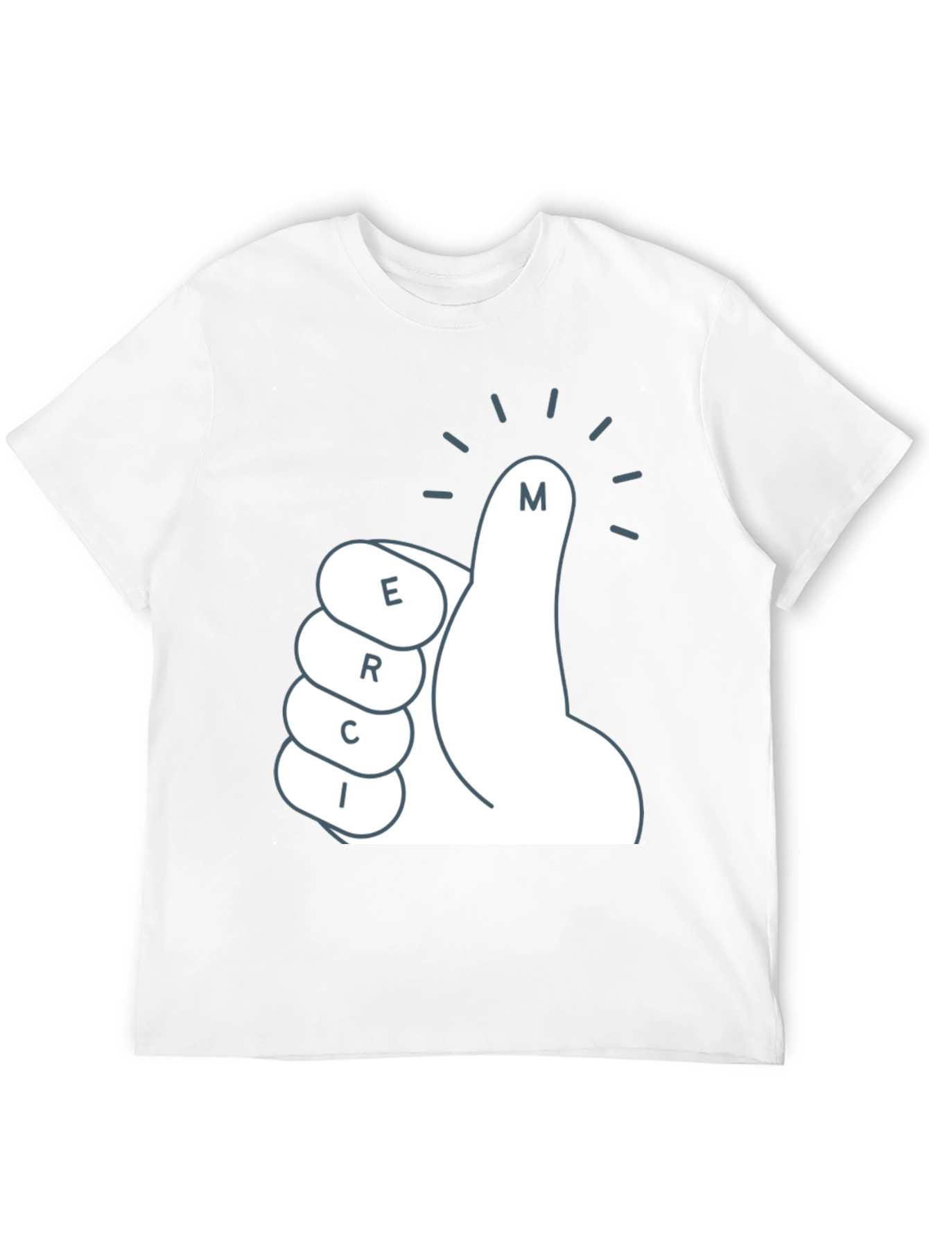 Merci T-Shirt - Thumbs Up Graphic Tee