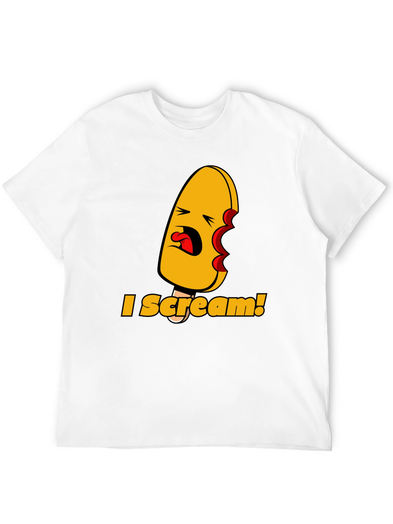 I Scream! Graphic Print Black T-Shirt