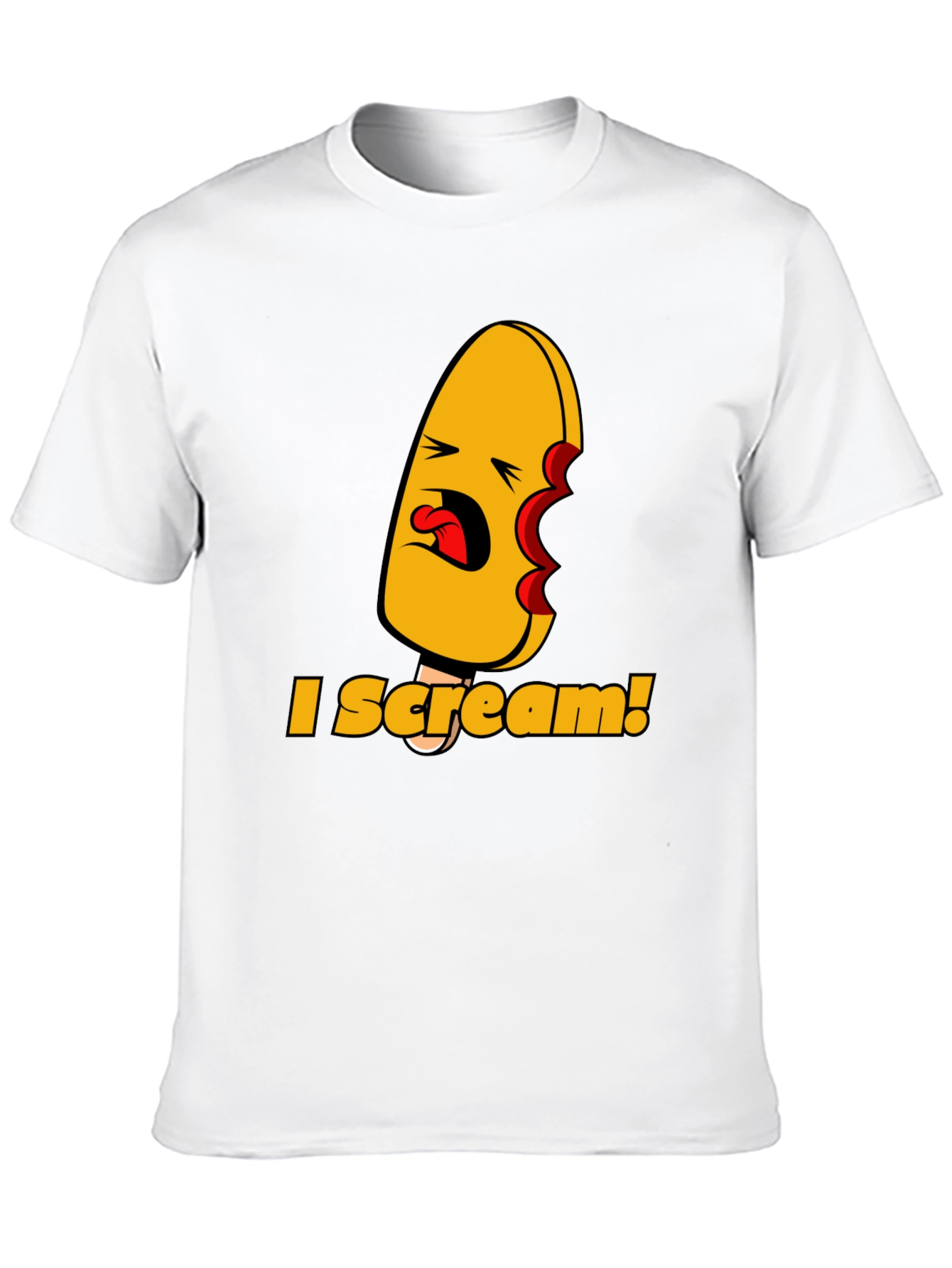 I Scream! Graphic Print Black T-Shirt