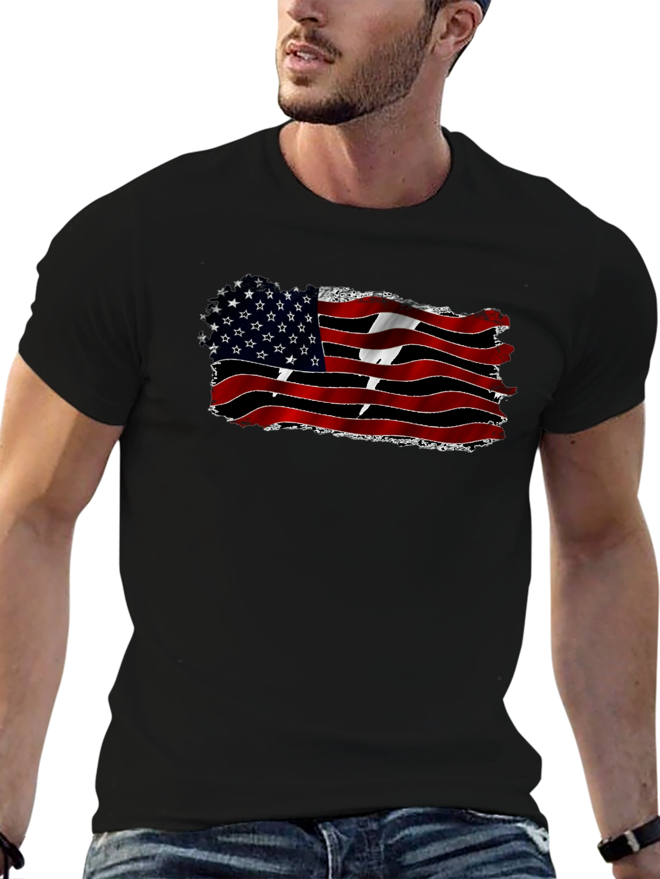 American-Trinidadian Flag Black T-Shirt