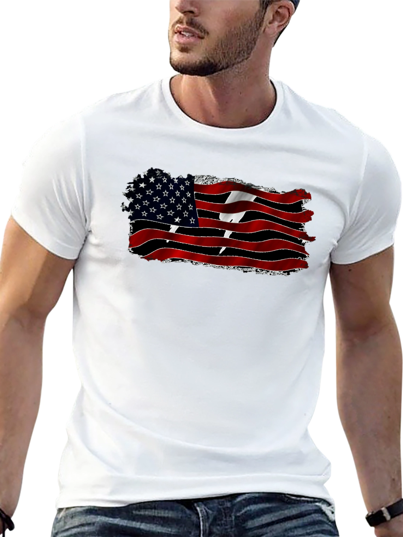 American-Trinidadian Flag Black T-Shirt