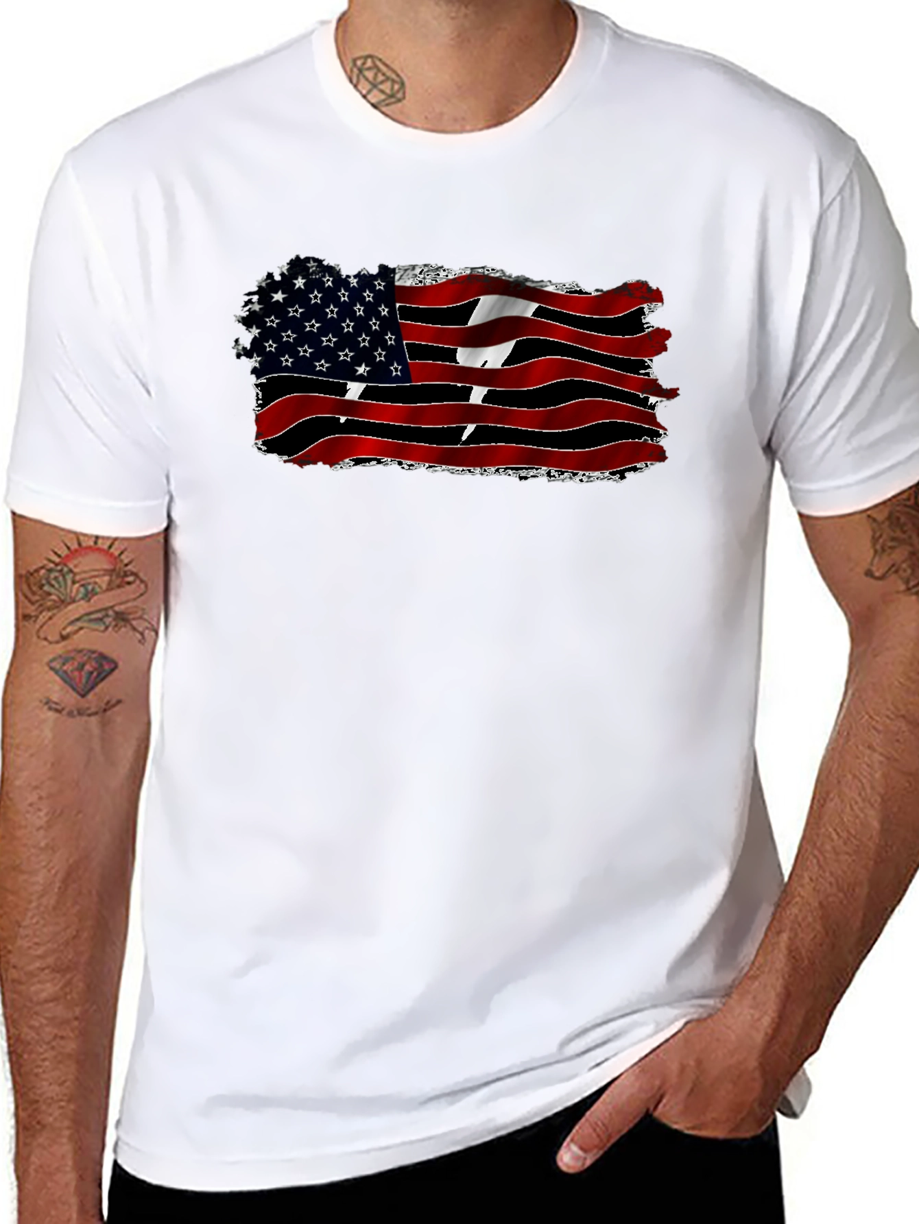 American-Trinidadian Flag Black T-Shirt