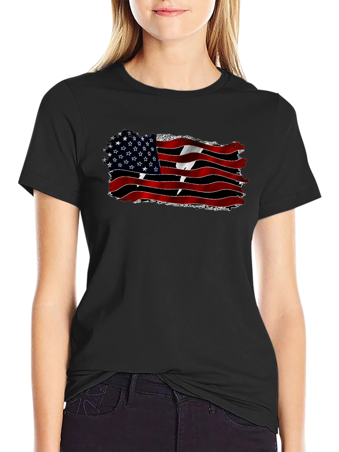 American-Trinidadian Flag Black T-Shirt