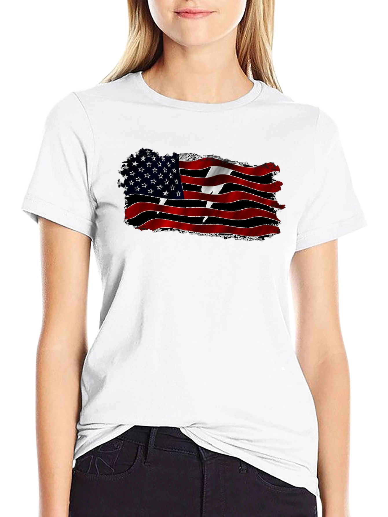American-Trinidadian Flag Black T-Shirt