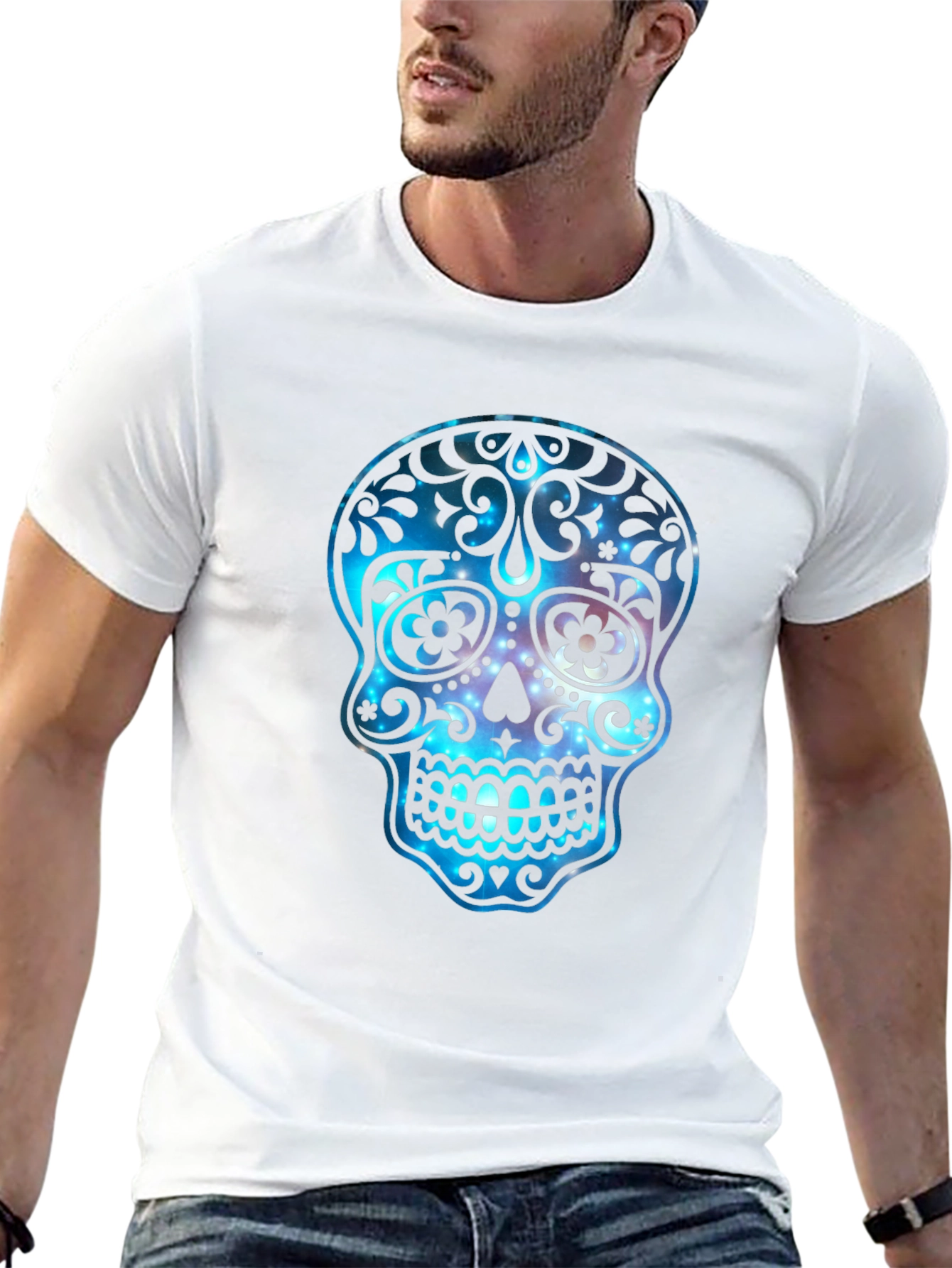 Sugar Skull Galaxy Graphic T-Shirt