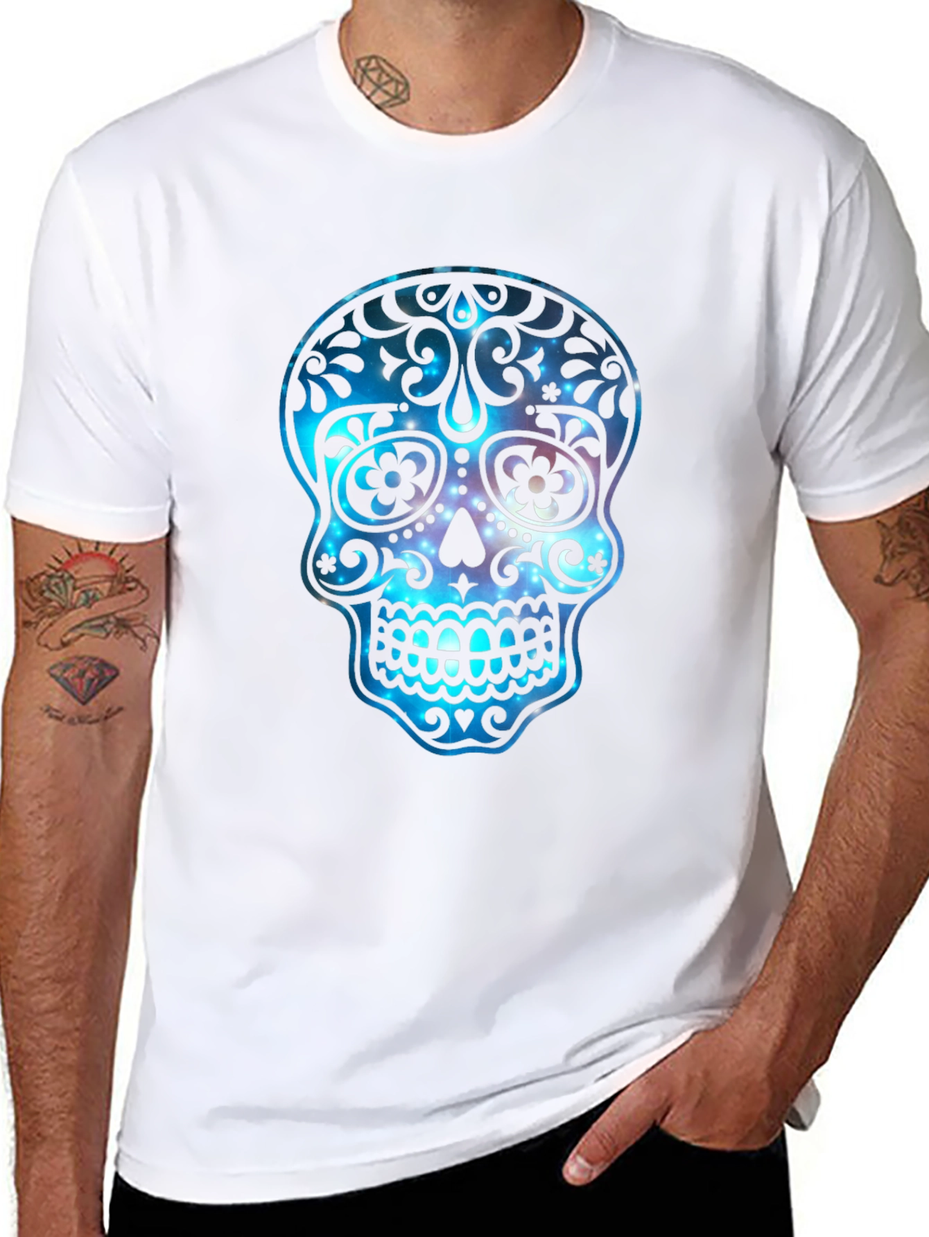 Sugar Skull Galaxy Graphic T-Shirt