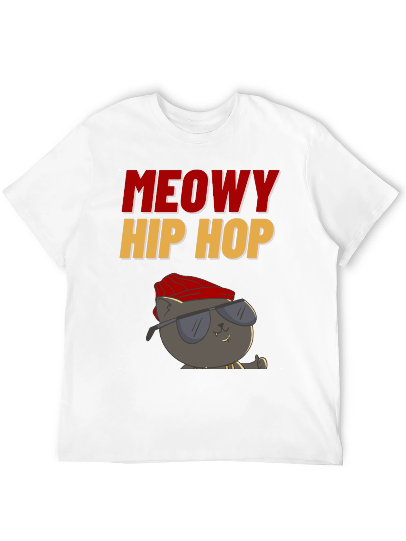 Meowy Hip Hop Black T-Shirt