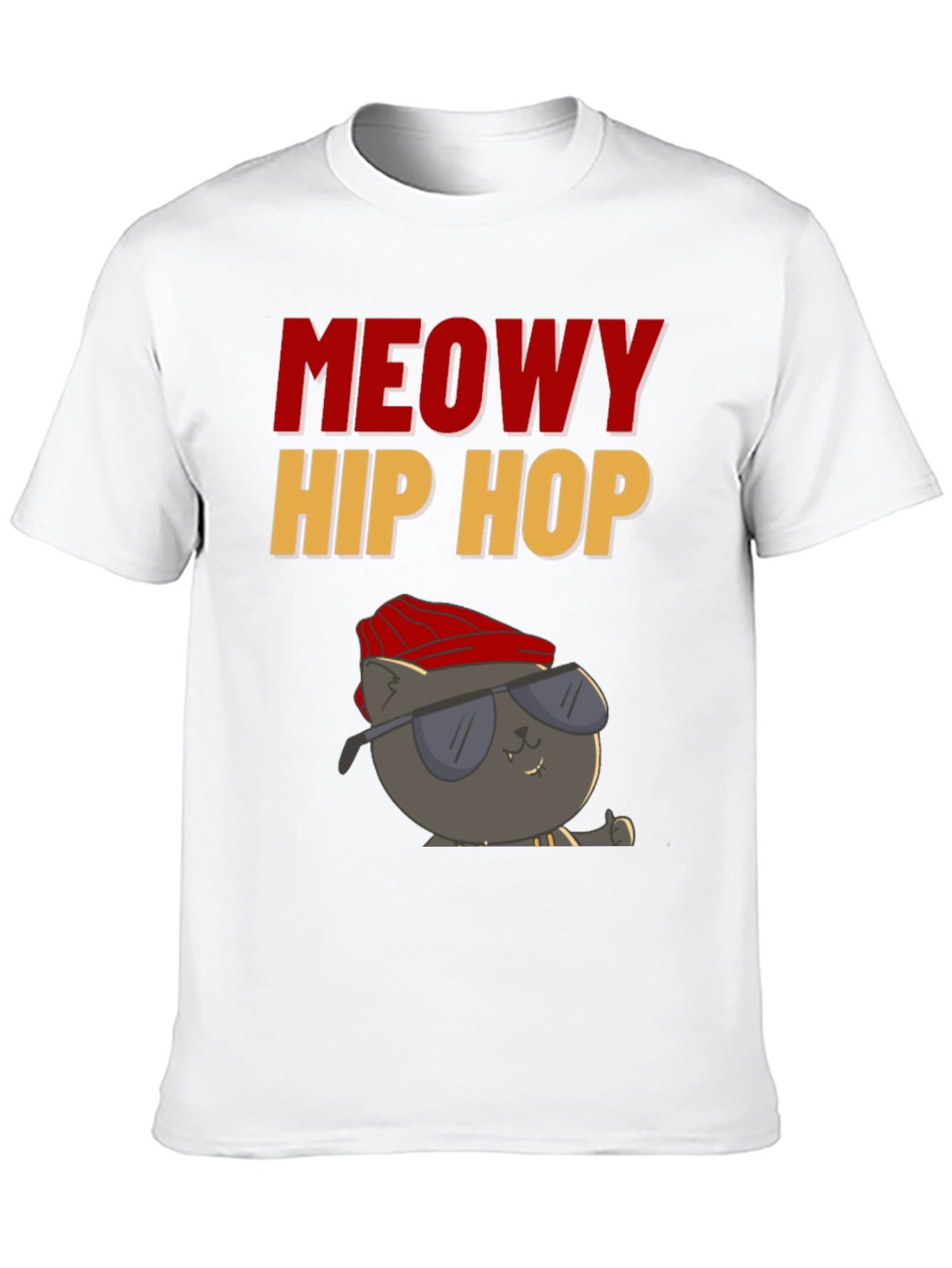 Meowy Hip Hop Black T-Shirt
