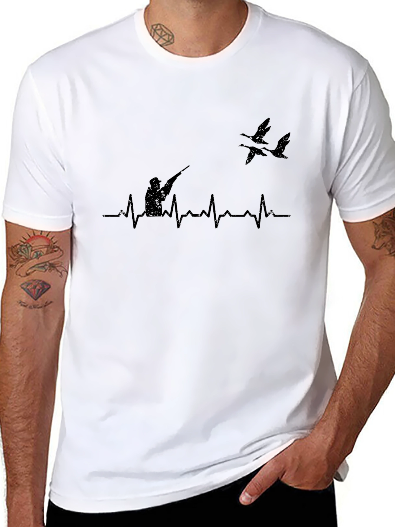 Hunters Heartbeat Graphic Tee - Black