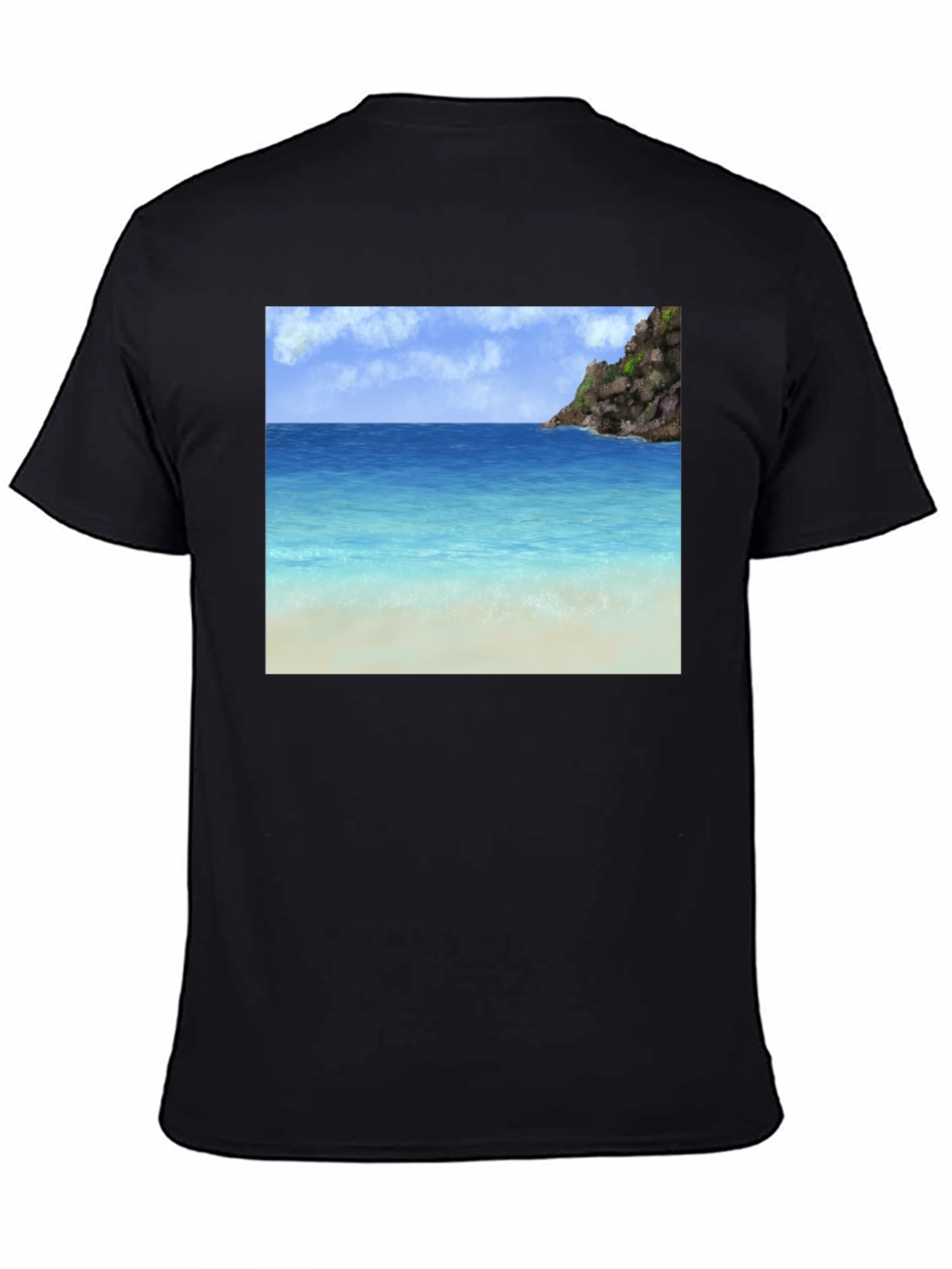 Beach Scene Graphic Tee - Tropical Island Vibes