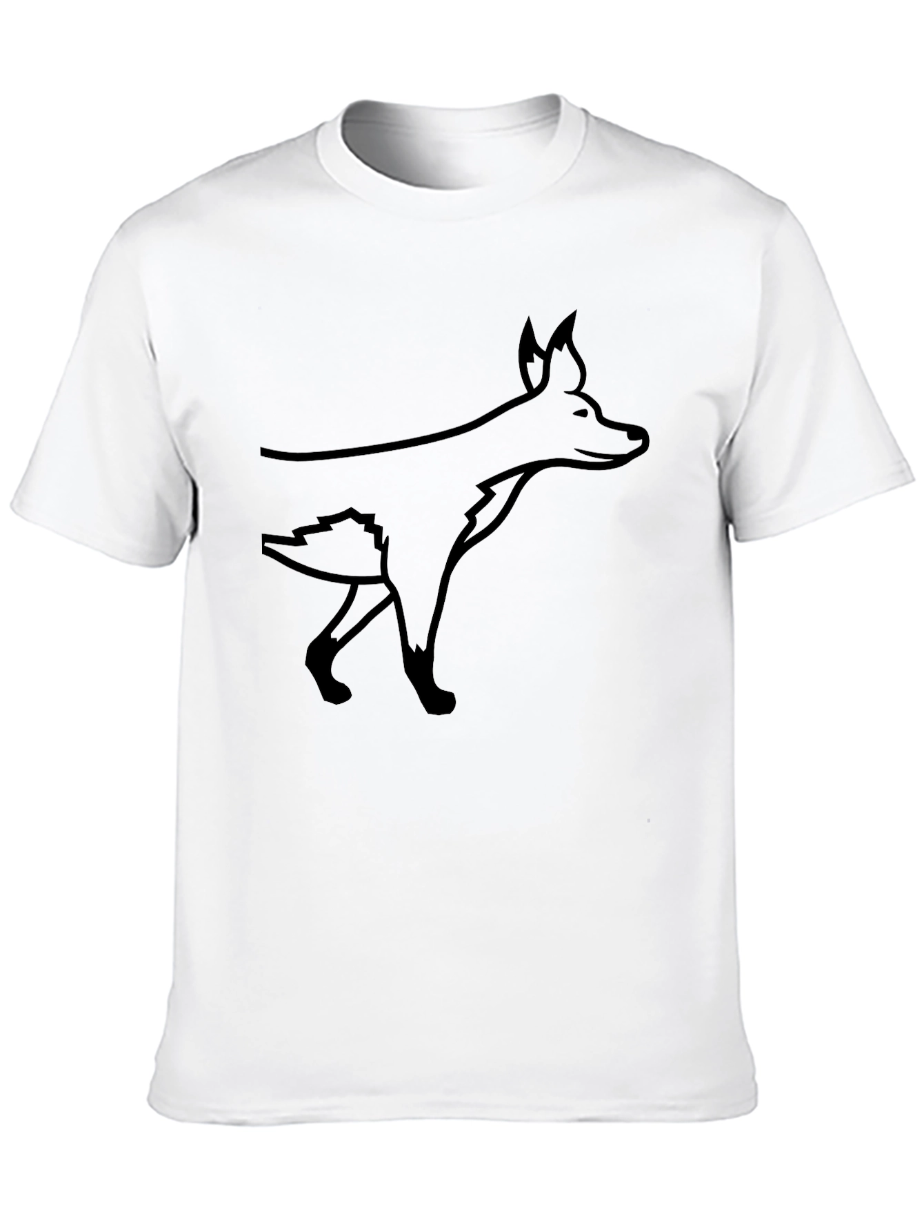 Black T-Shirt with Minimalist Animal Design