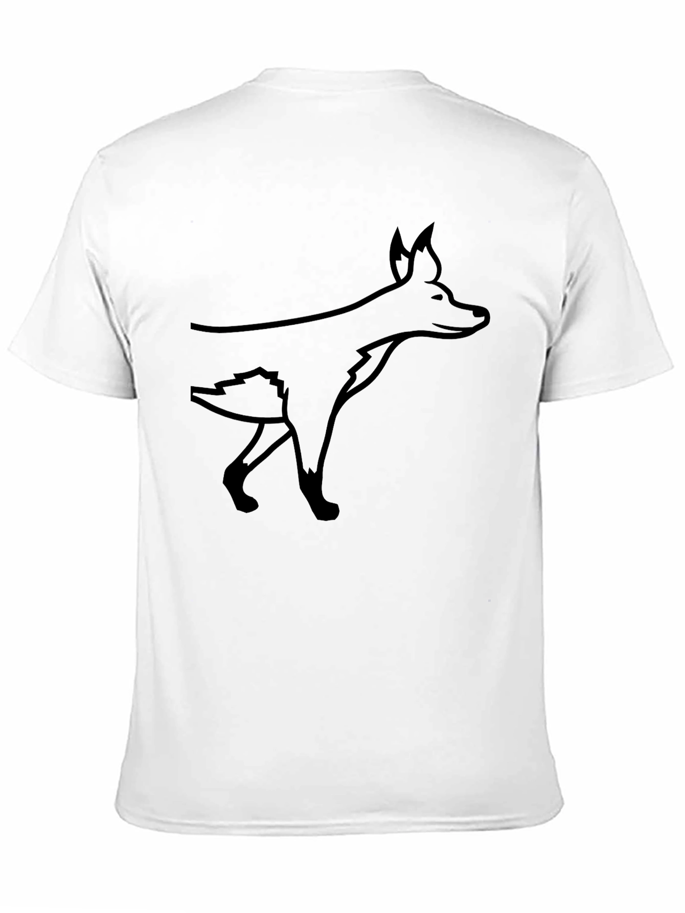 Black T-Shirt with Minimalist Animal Design