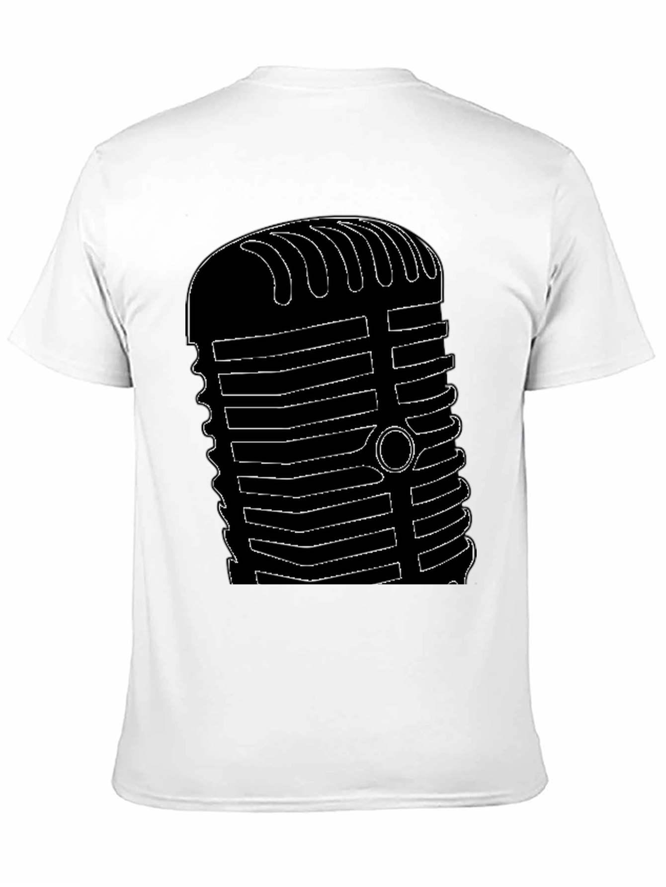 Retro Microphone Graphic Tee - Black