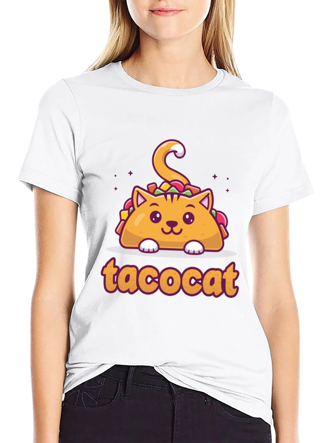 Taco Cat Graphic Tee - Novelty Shirt