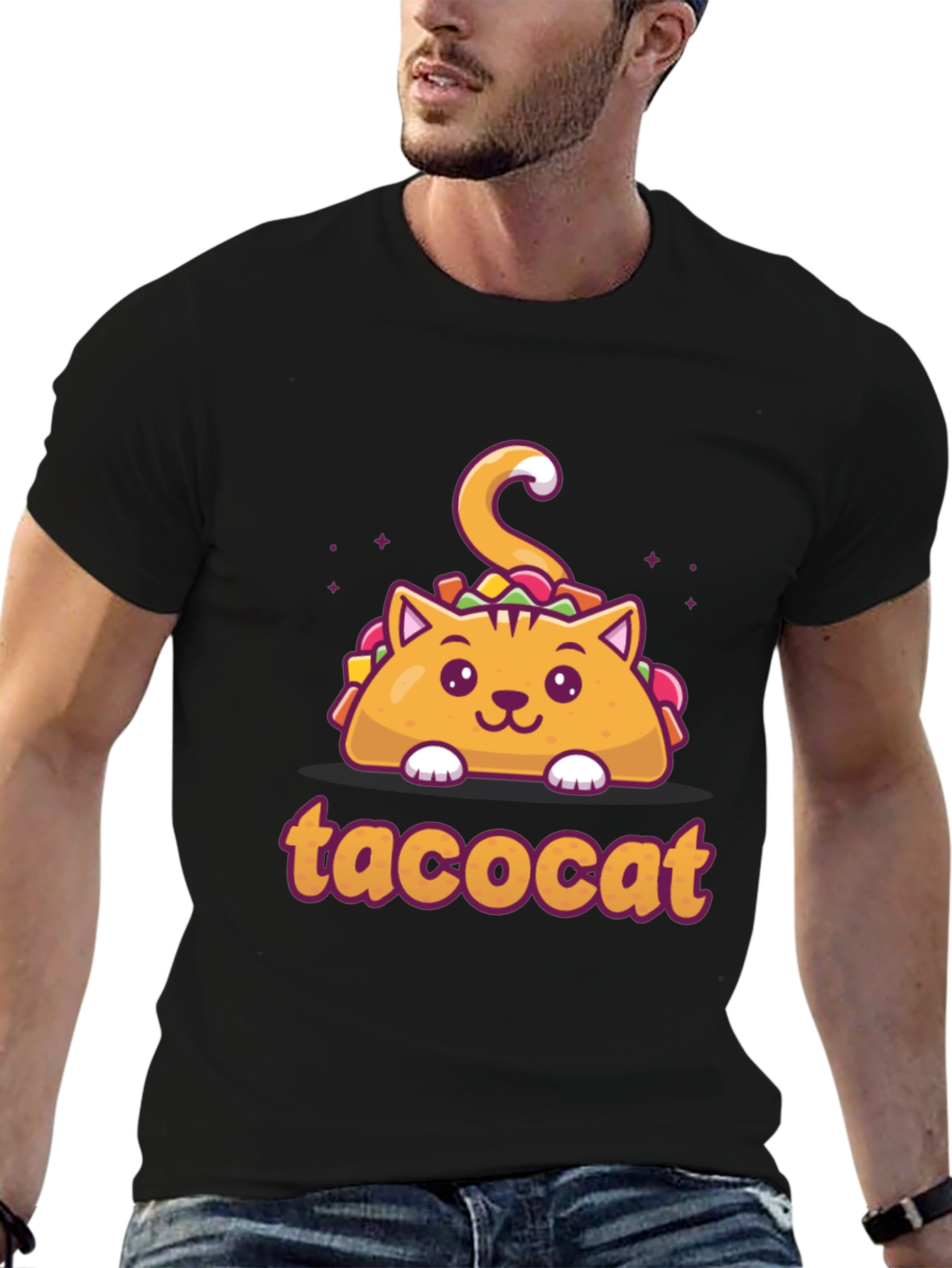 Taco Cat Graphic Tee - Novelty Shirt