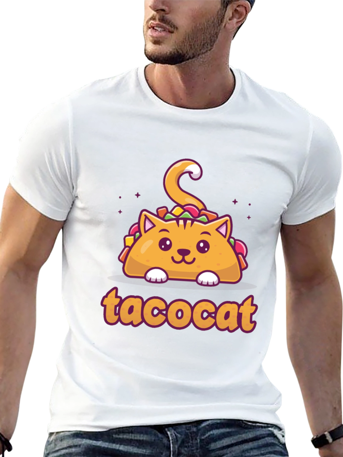 Taco Cat Graphic Tee - Novelty Shirt