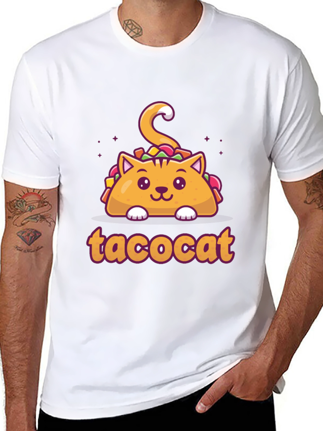 Taco Cat Graphic Tee - Novelty Shirt