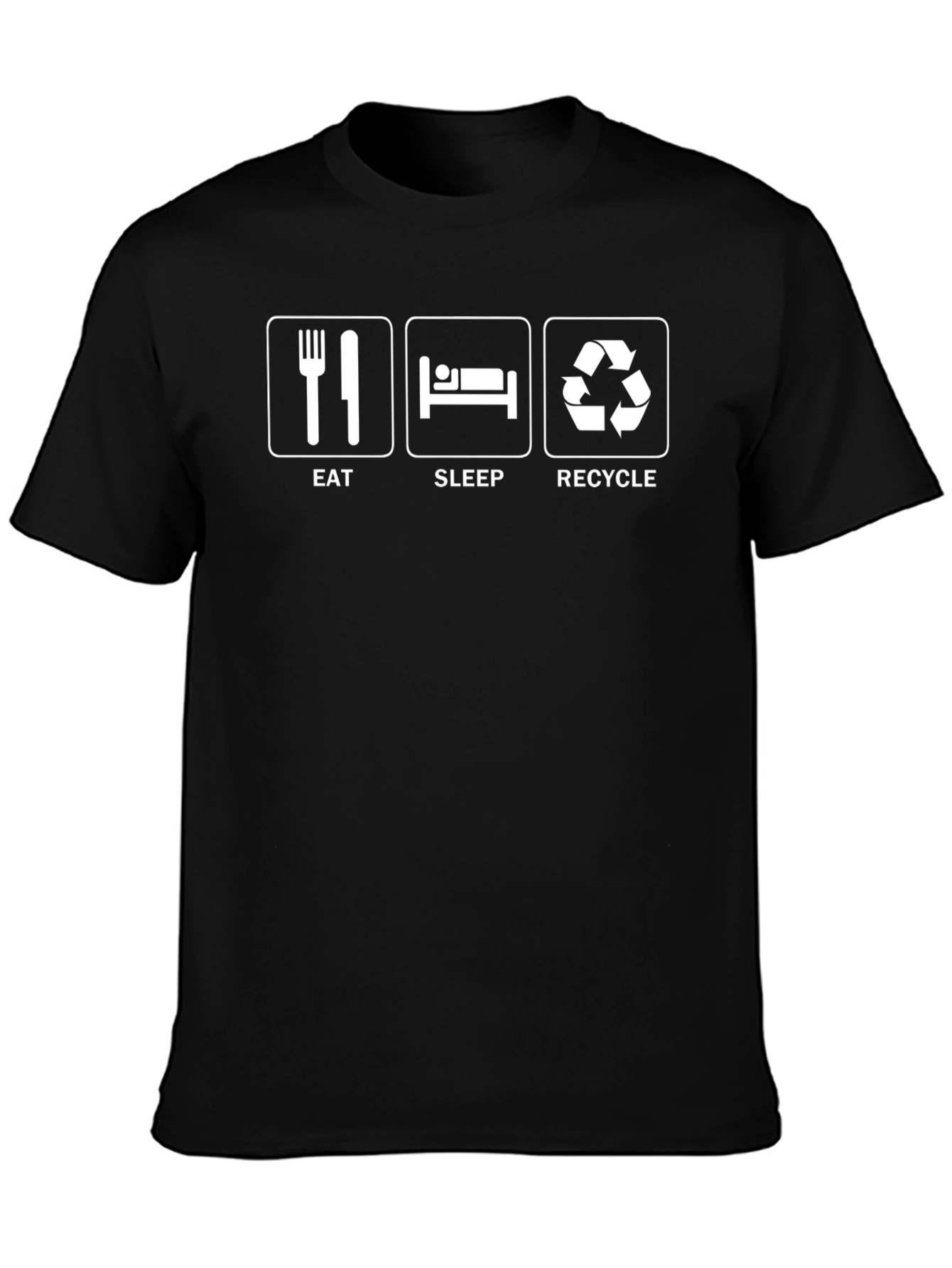 Eat Sleep Recycle Black T-Shirt
