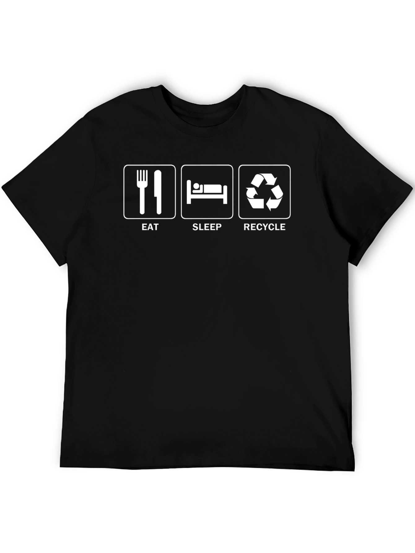 Eat Sleep Recycle Black T-Shirt