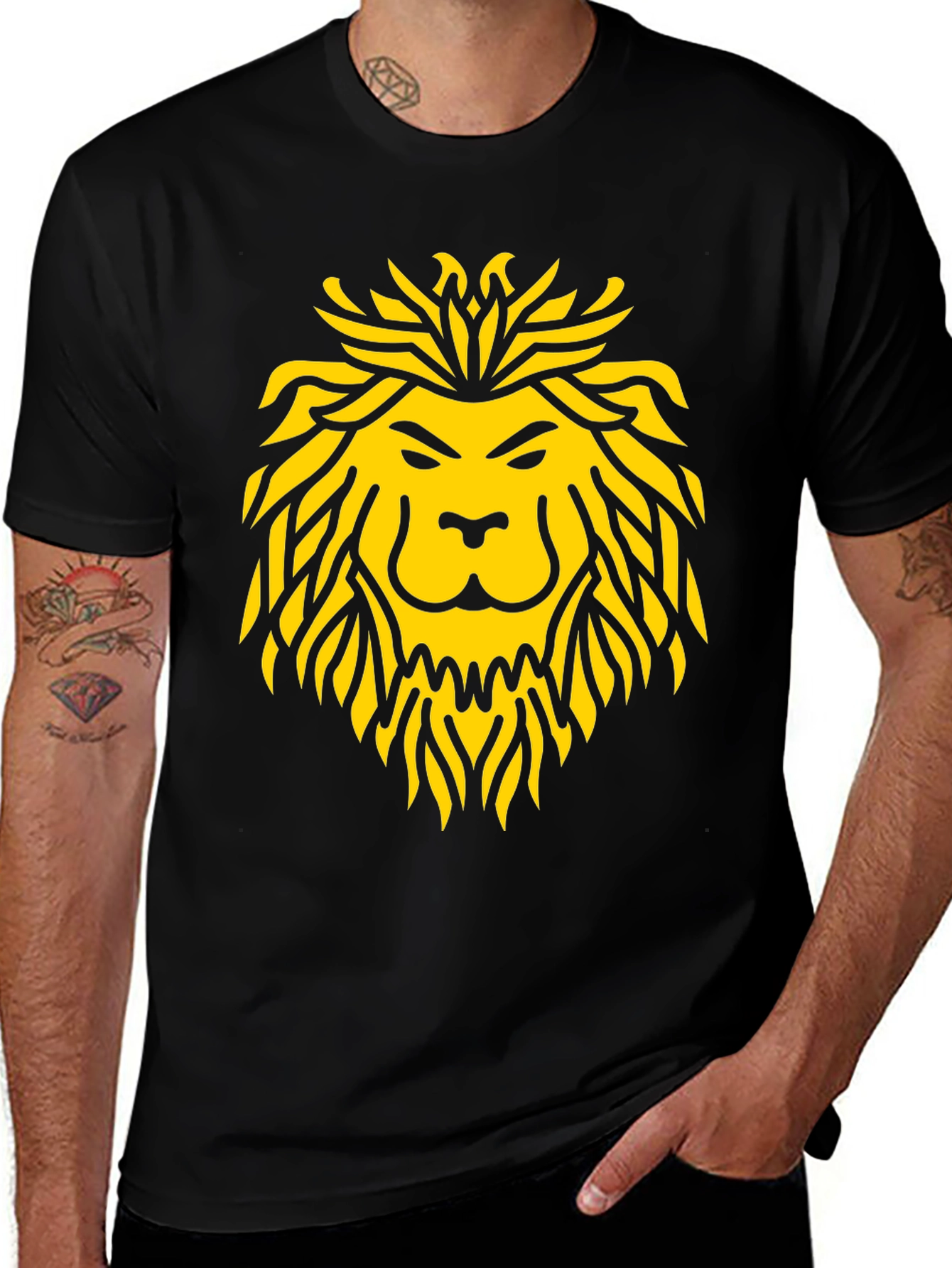 Lion Head Graphic Tee - Bold Statement T-Shirt