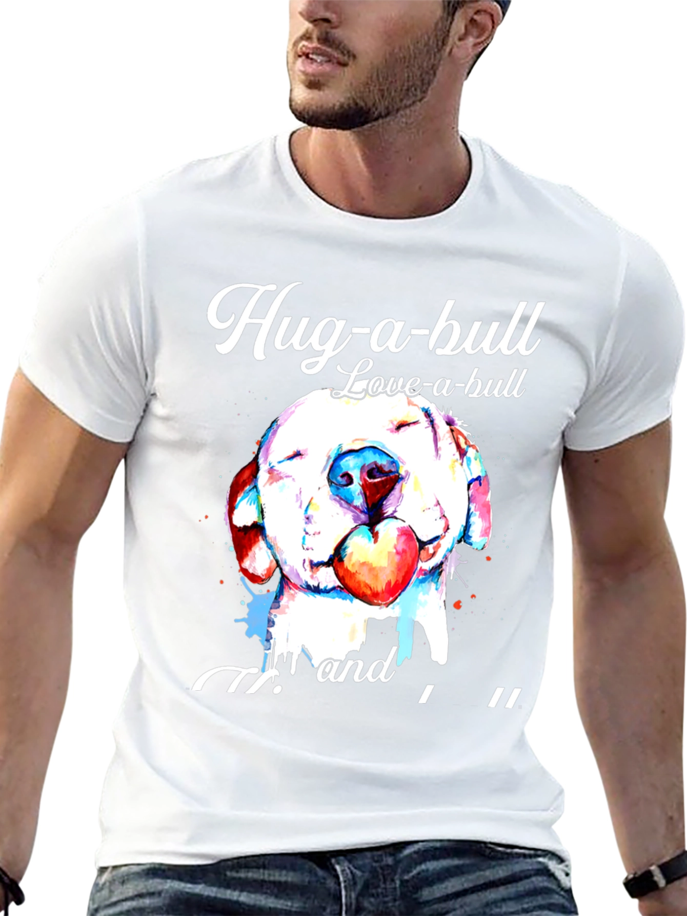 Hug-a-bull Love-a-bull Graphic T-Shirt