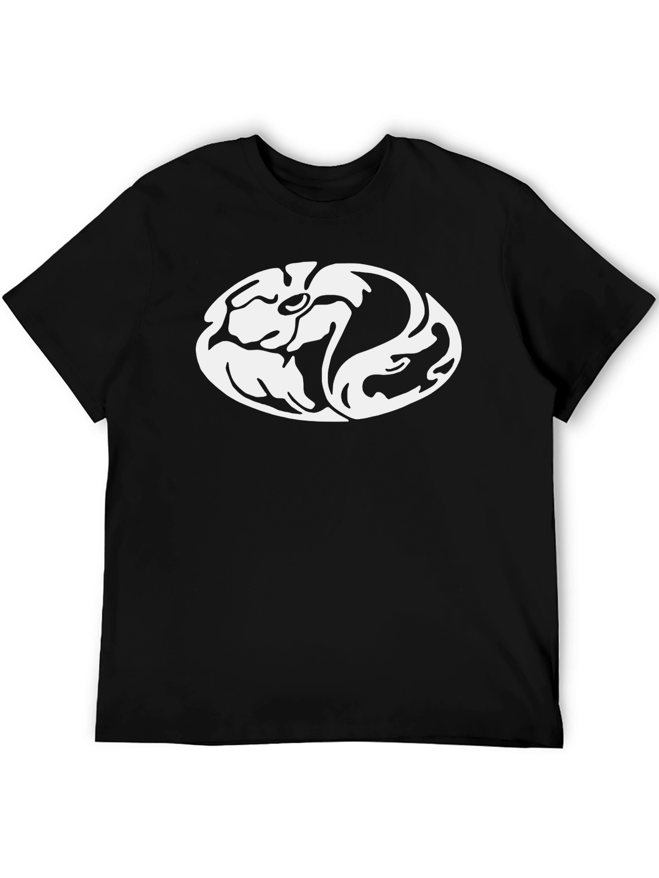 Black T-Shirt with Unique Oval Design