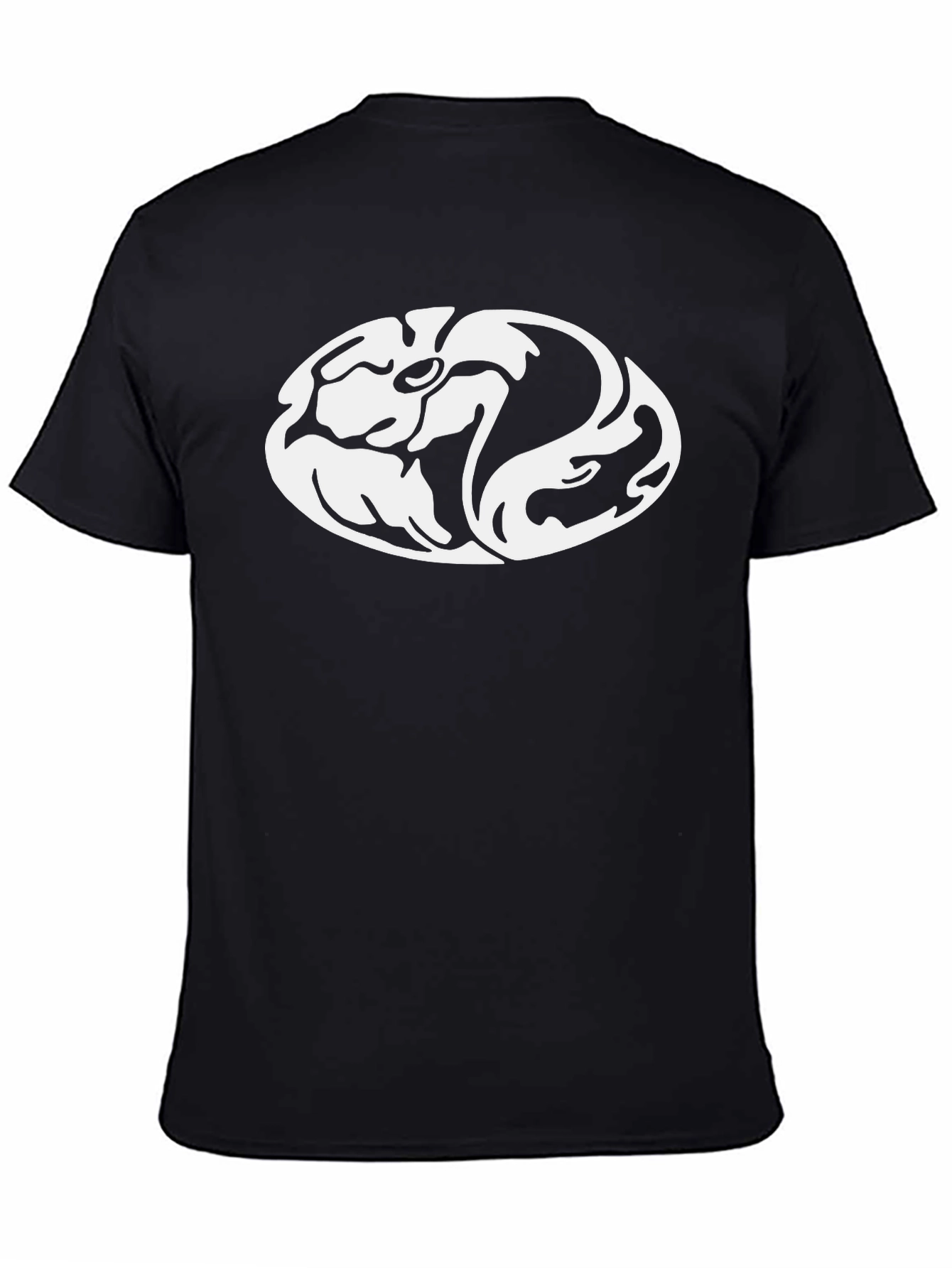 Black T-Shirt with Unique Oval Design