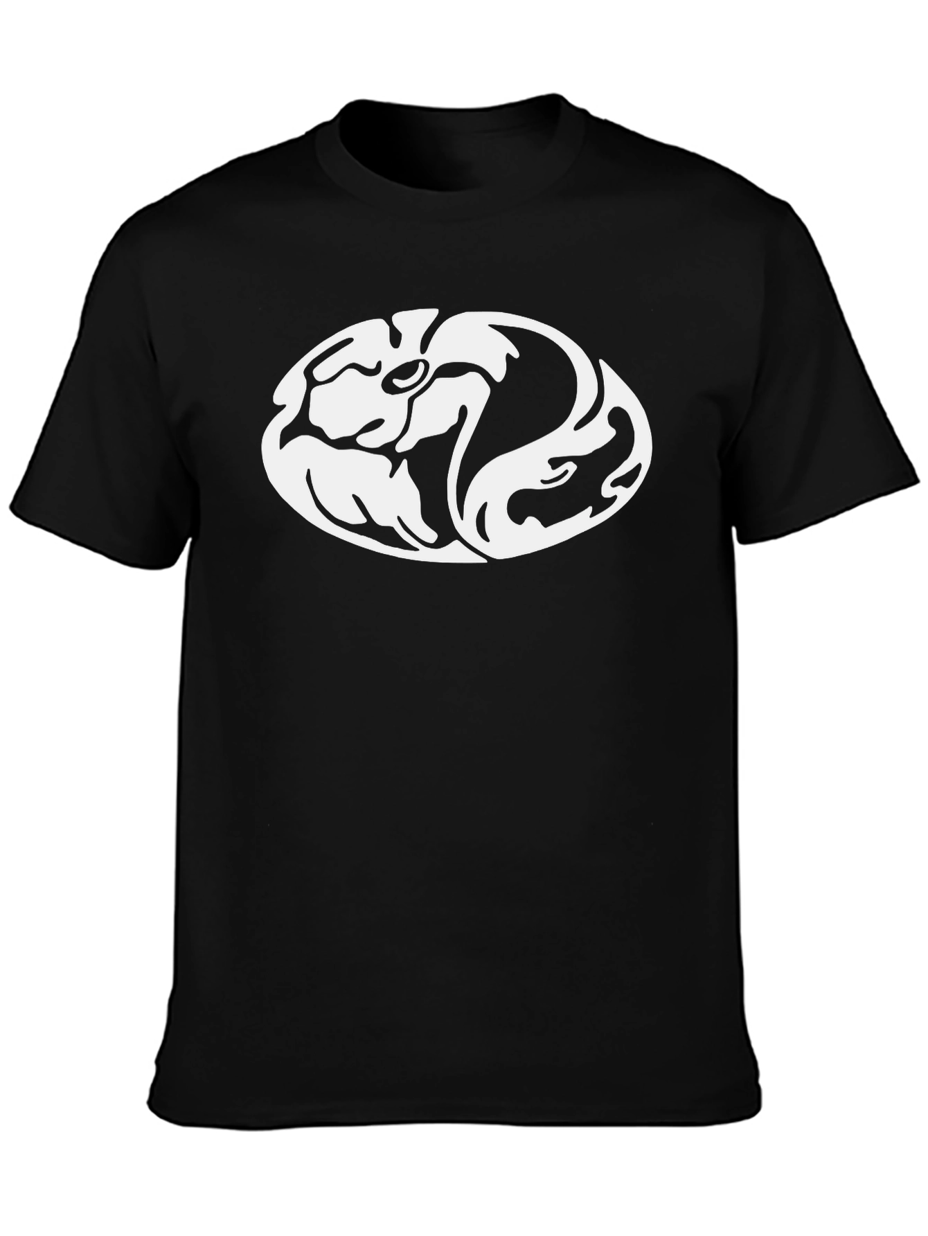 Black T-Shirt with Unique Oval Design