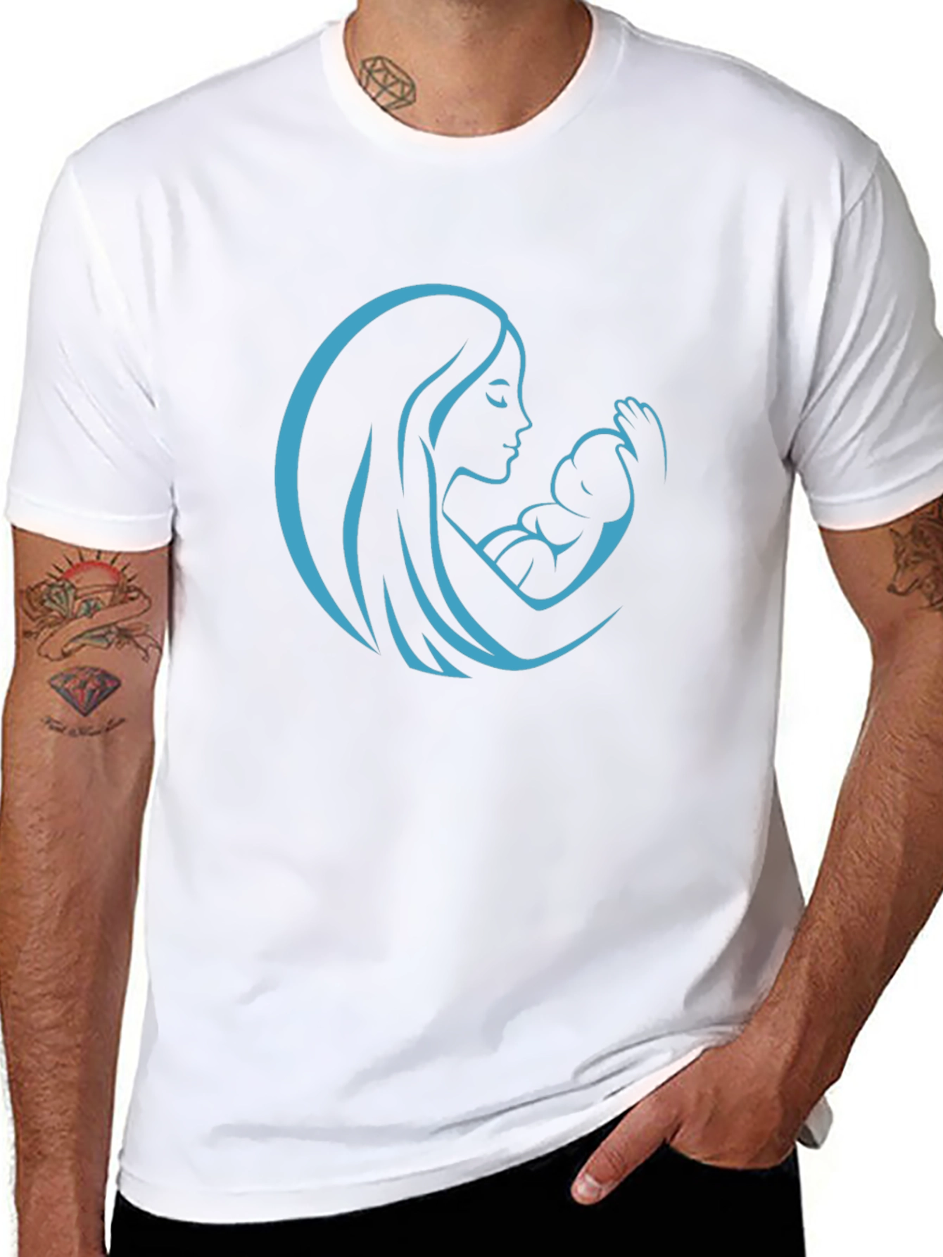 Mother & Child Graphic Tee - Black