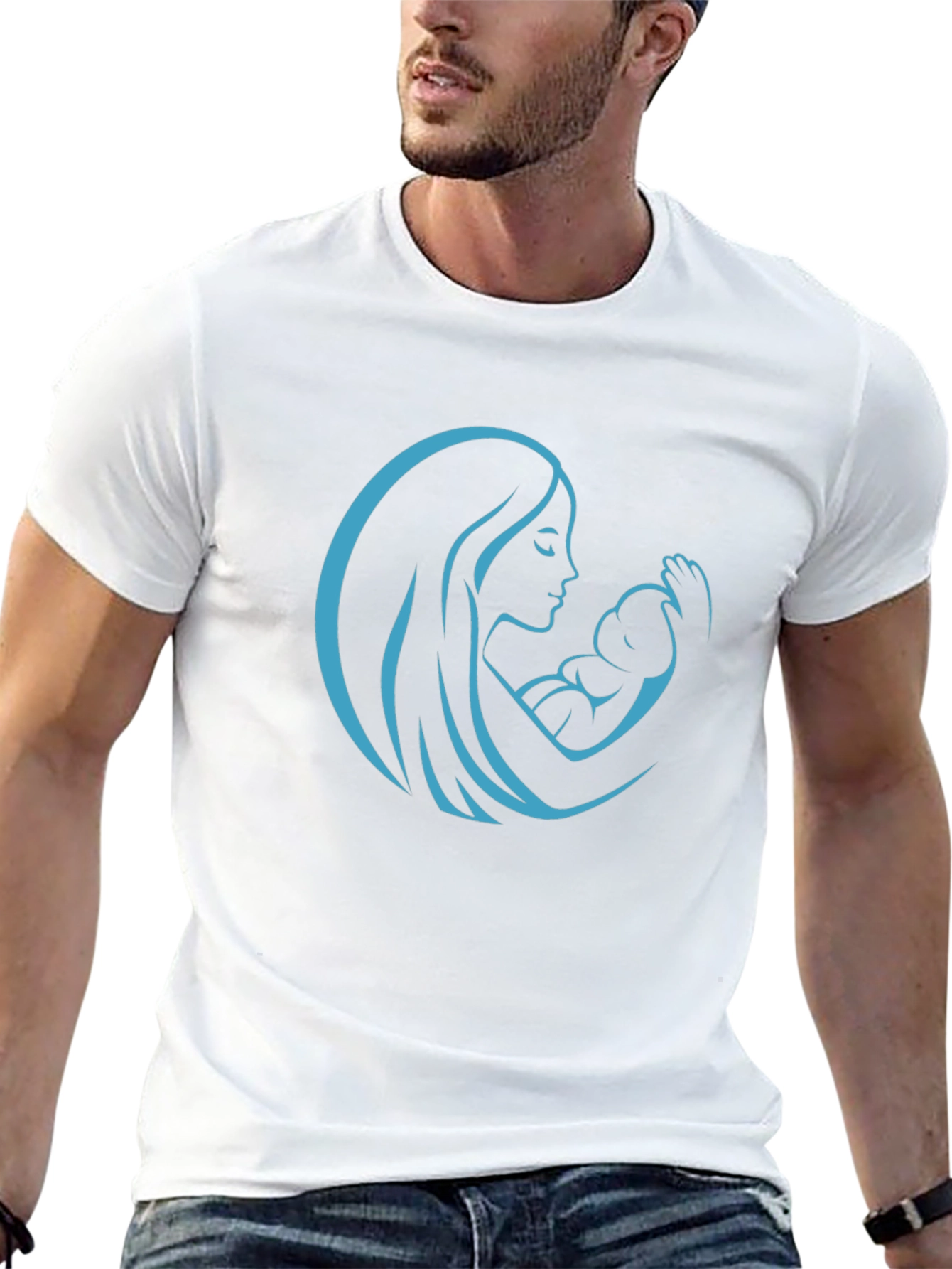 Mother & Child Graphic Tee - Black