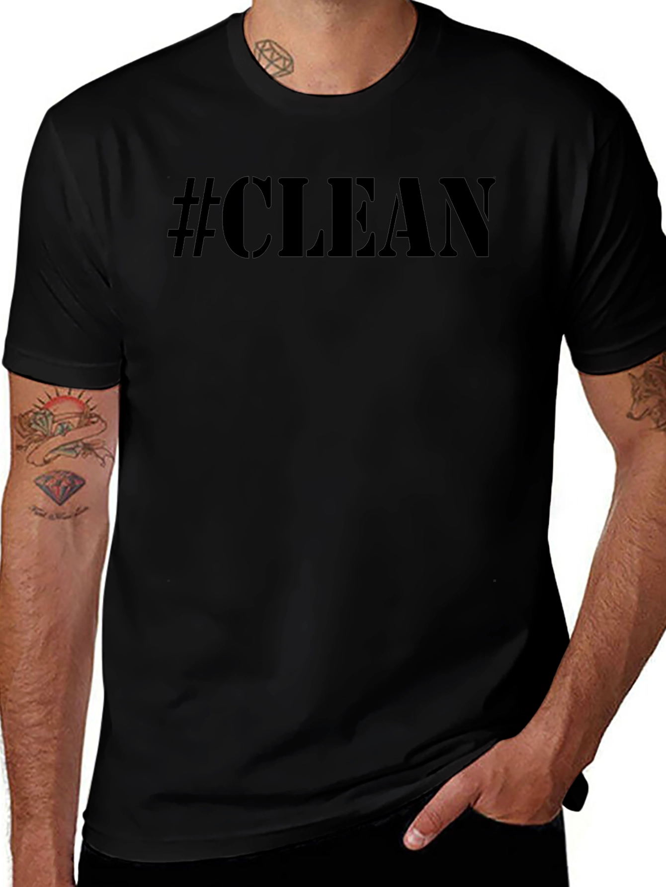 #CLEAN Black T-Shirt - Minimalist Graphic Tee