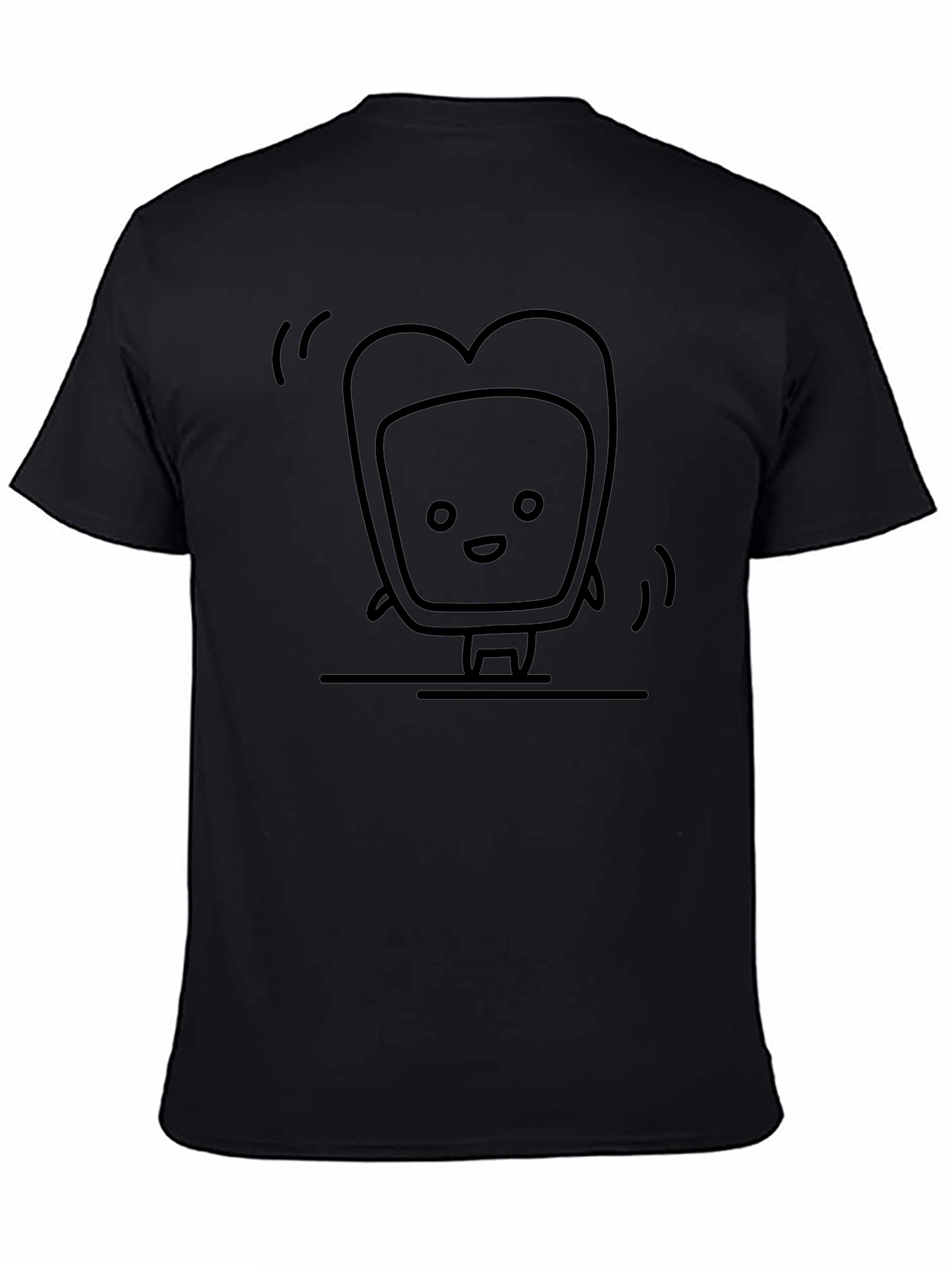 Dancing Toast Graphic Tee - Unisex Black T-Shirt