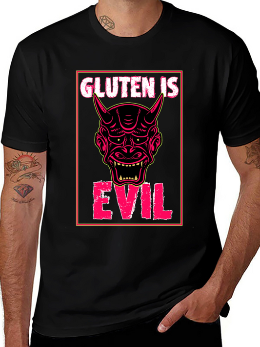 Gluten is Evil T-Shirt - Demon Graphic Tee