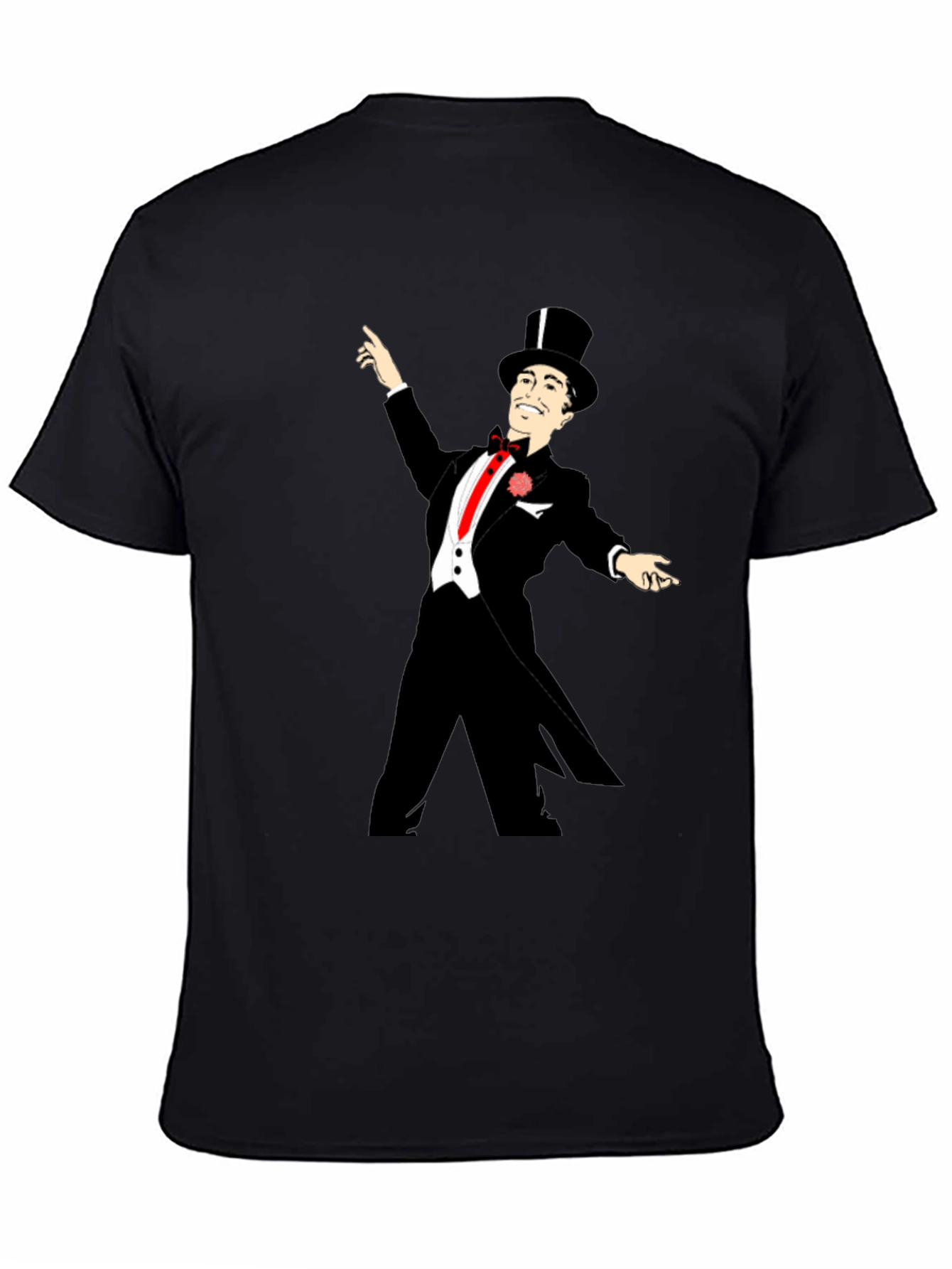 Dapper Gentleman Graphic Tee - Black Cotton T-Shirt