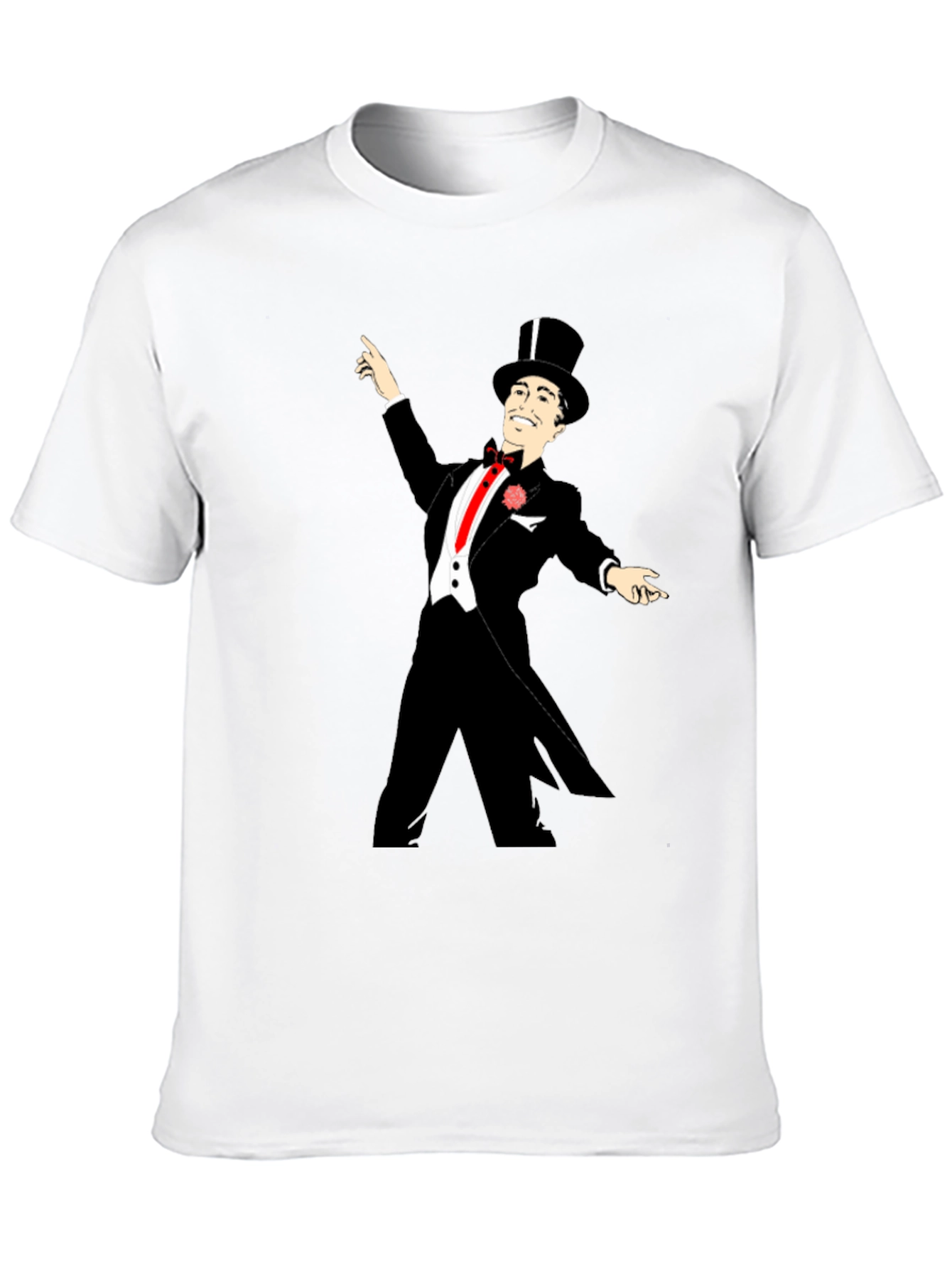 Dapper Gentleman Graphic Tee - Black Cotton T-Shirt
