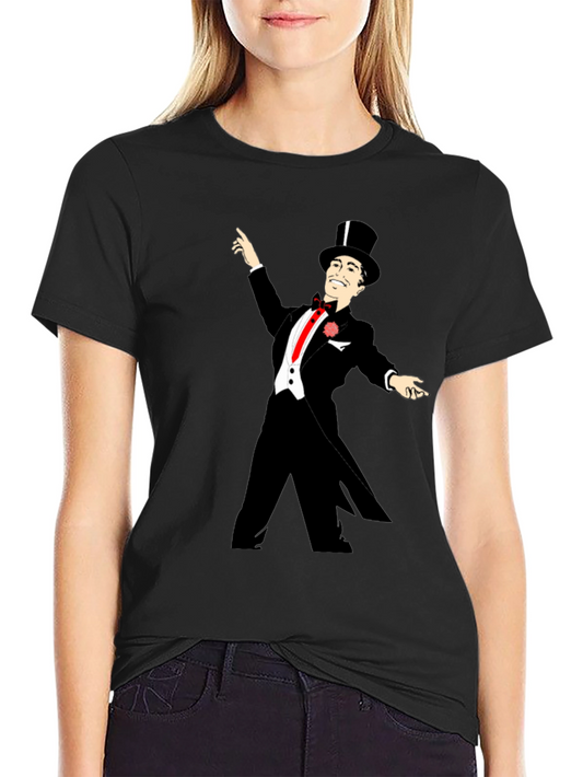 Dapper Gentleman Graphic Tee - Black Cotton T-Shirt