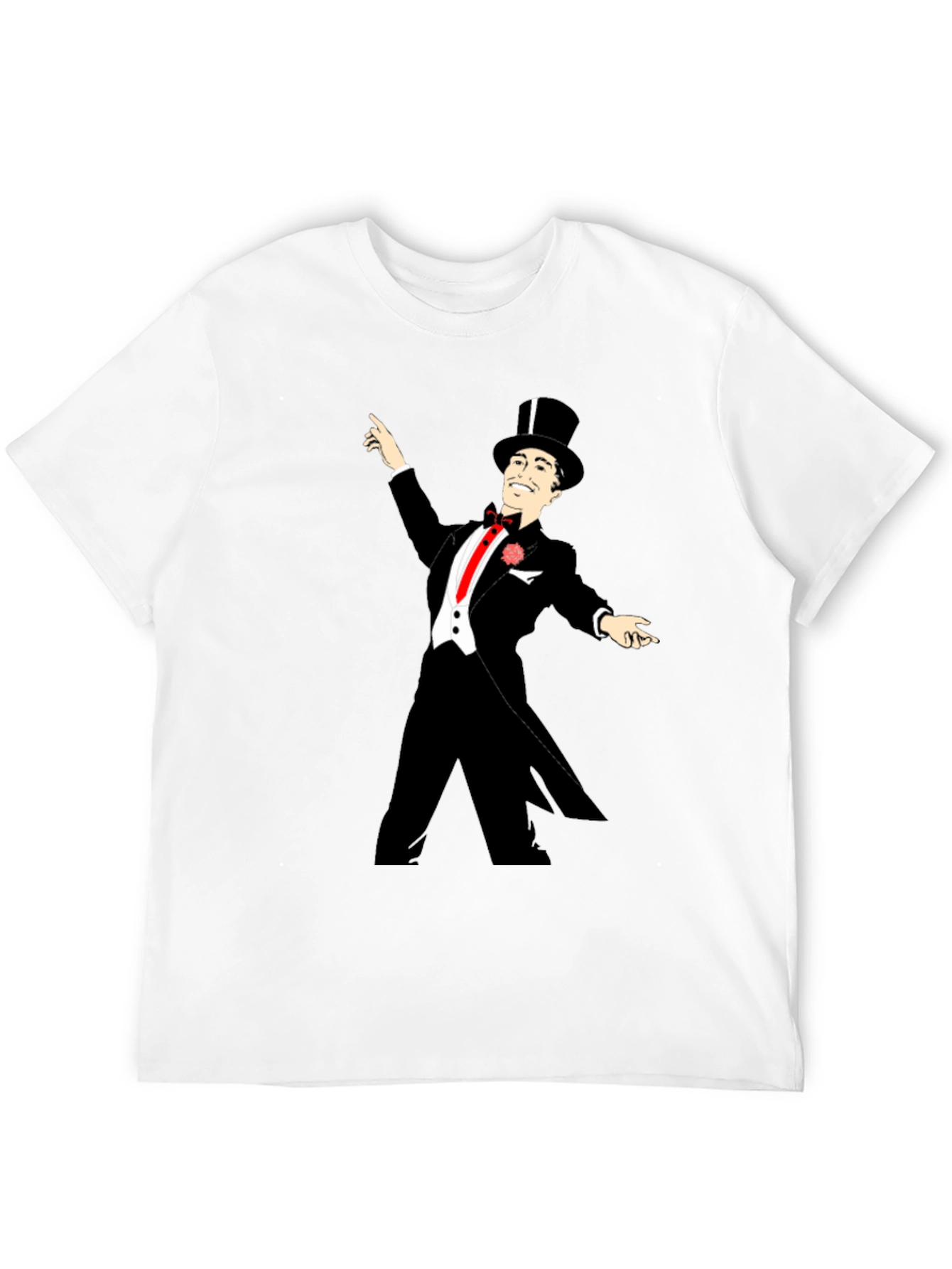 Dapper Gentleman Graphic Tee - Black Cotton T-Shirt